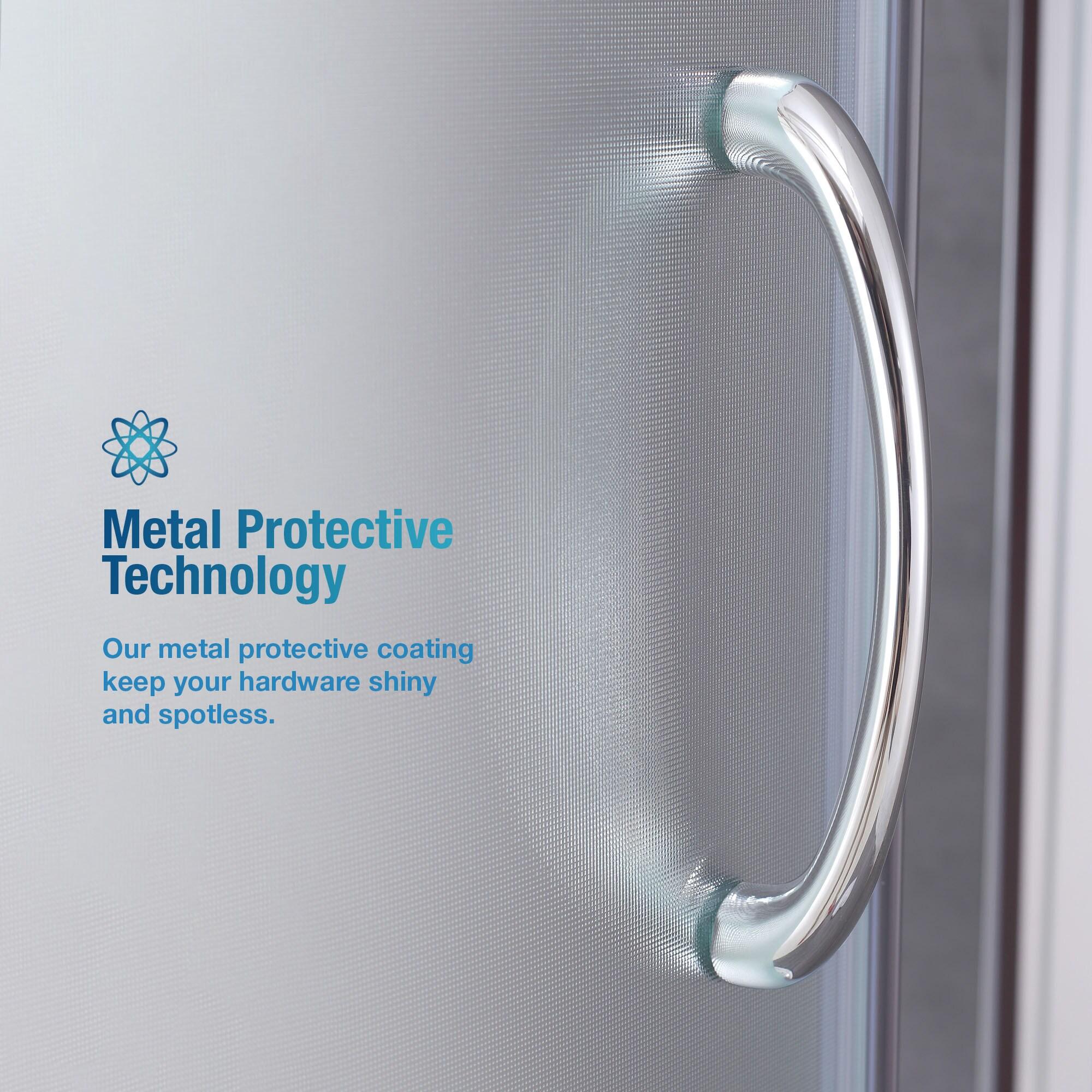 OVE Decors Breeze 35 in. Framed Round Shower Kit w/ Frosted Glass, Base in Chrome Finish