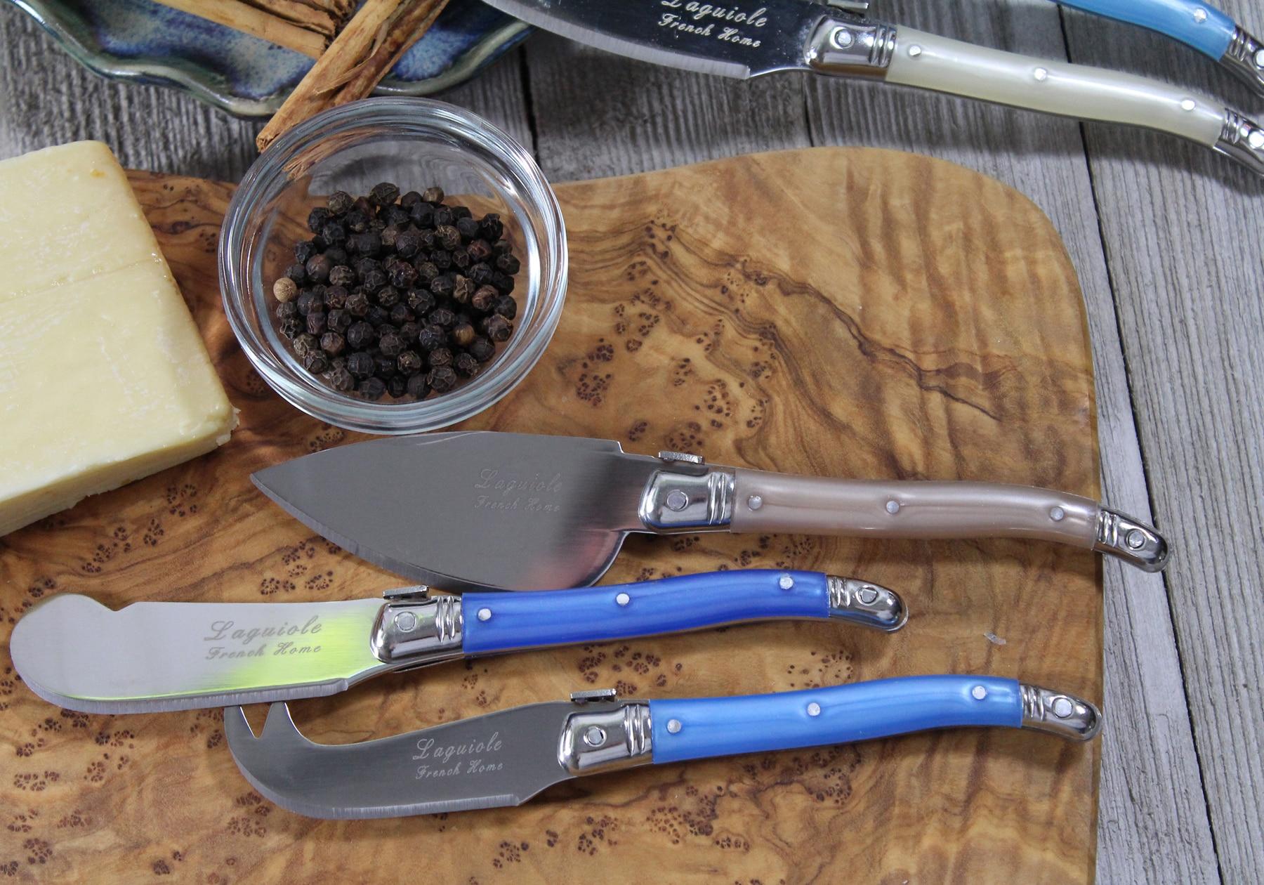 Handcrafted Olive Wood Rectangular Cutting Board Set with Stainless Steel Knives