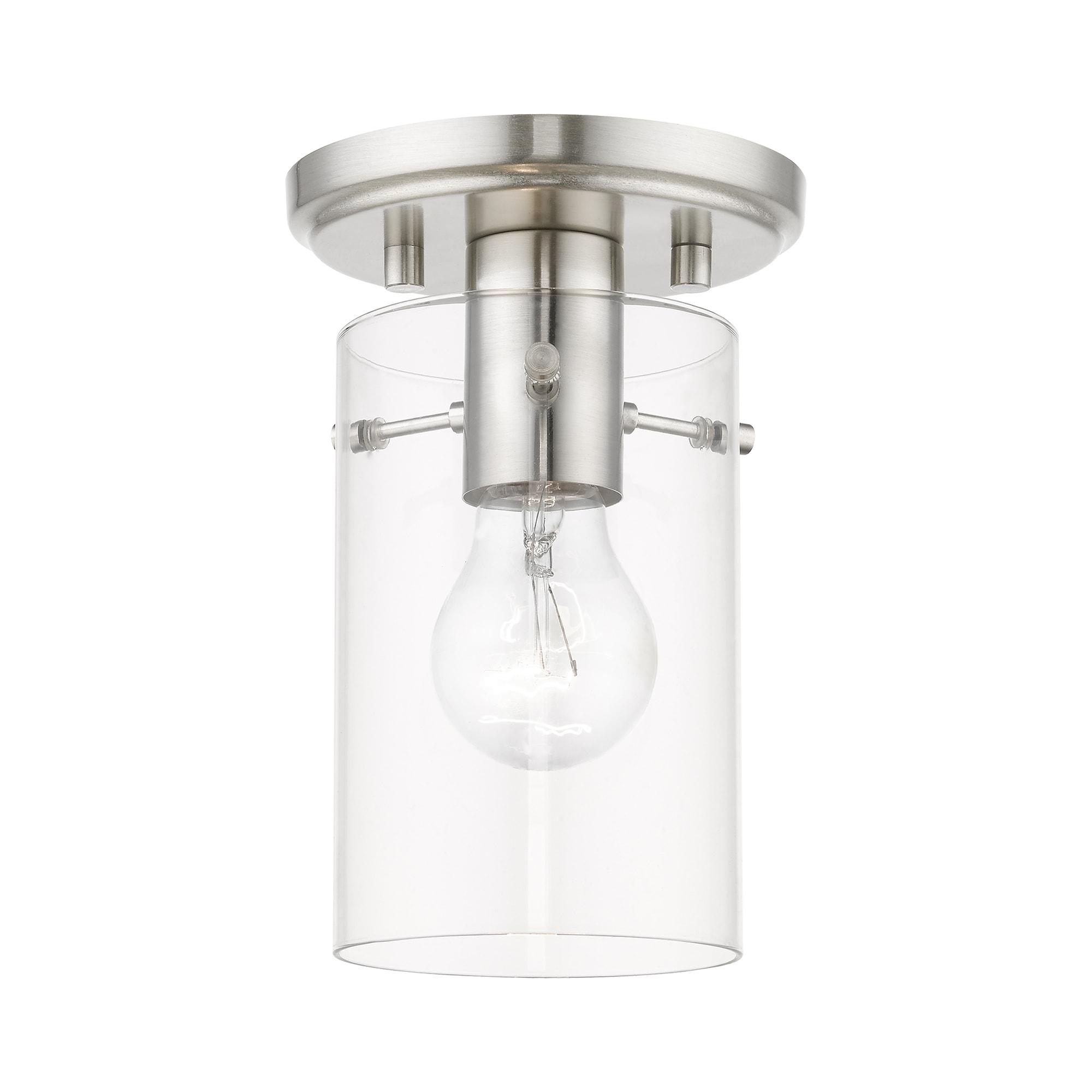 Livex Lighting Munich 1 - Light Flush Mount in  Brushed Nickel