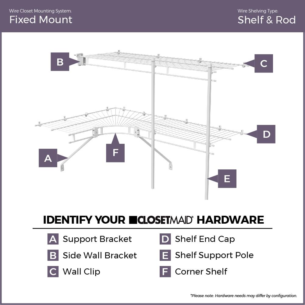 Closetmaid 2-Pack 12-In. White Shelf Support Bracket With Anchors 1 Pack