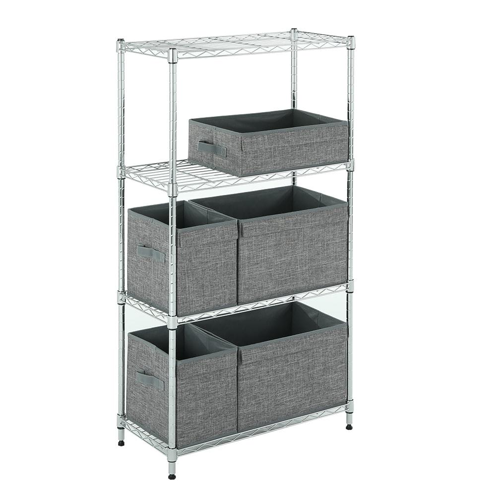 4 tier chrome shelving 11.8x25.6x45.5in