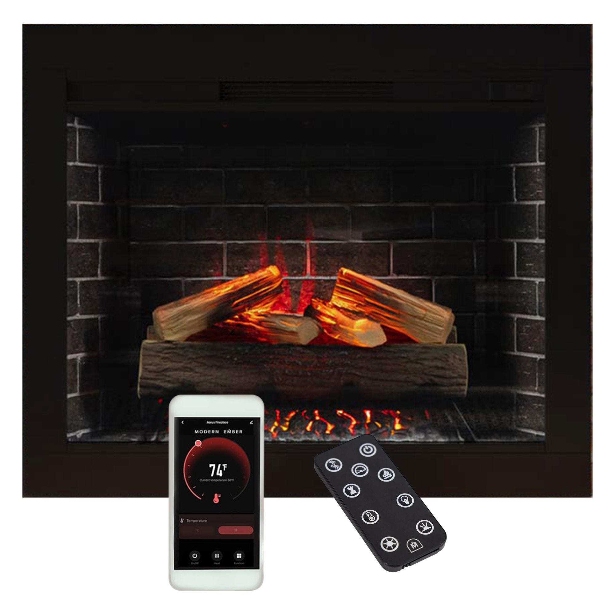 Uptown 33" Infrared Electric Fireplace Insert Heater with Trim Kit, Compatible with Alexa & Google, Remote Control