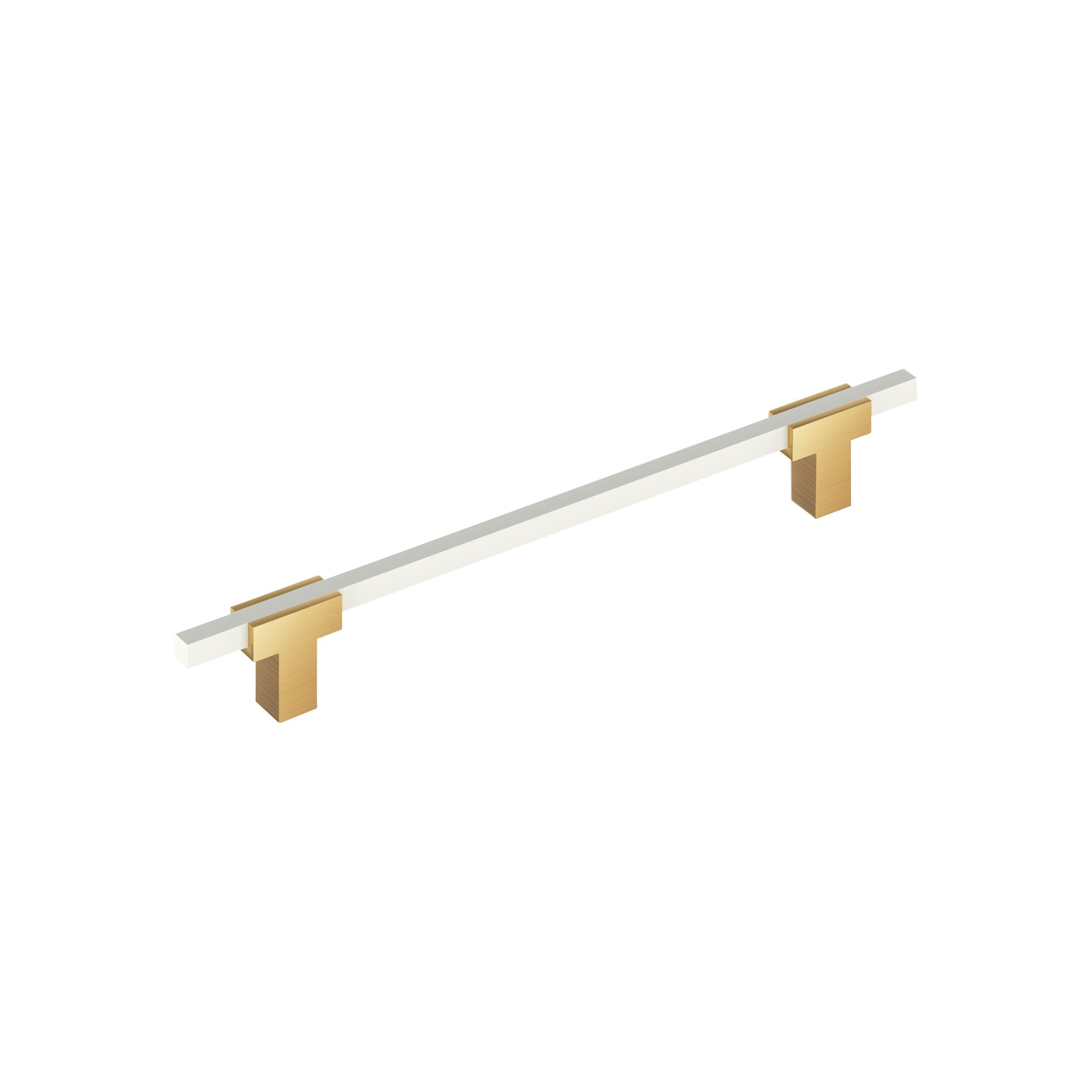 Amerock Urbanite 7-9/16 inch (192mm) Center-to-Center Champagne Bronze/White Cabinet Pull