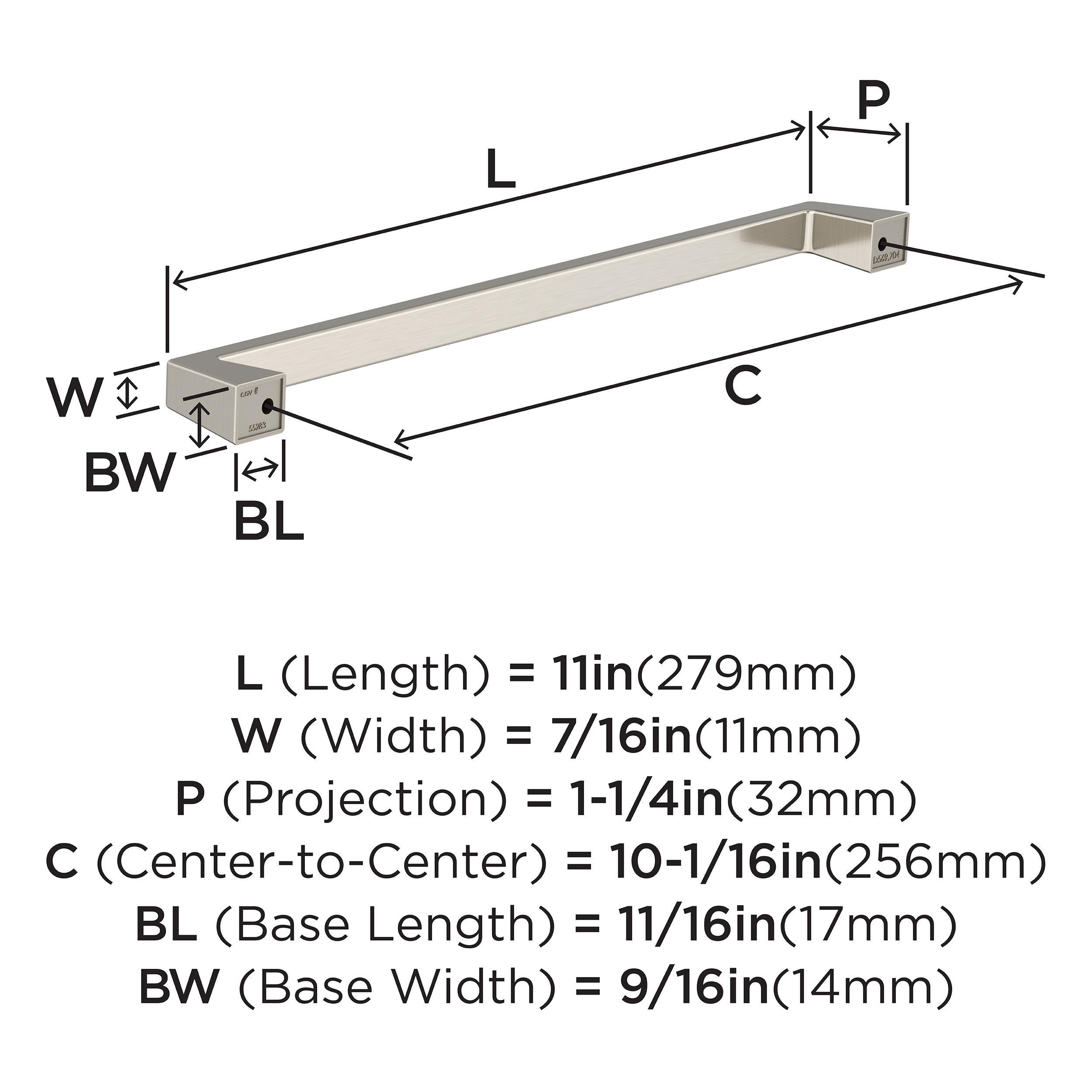 Blackrock 10-1/16 in (256 mm) Center-to-Center Cabinet Pull