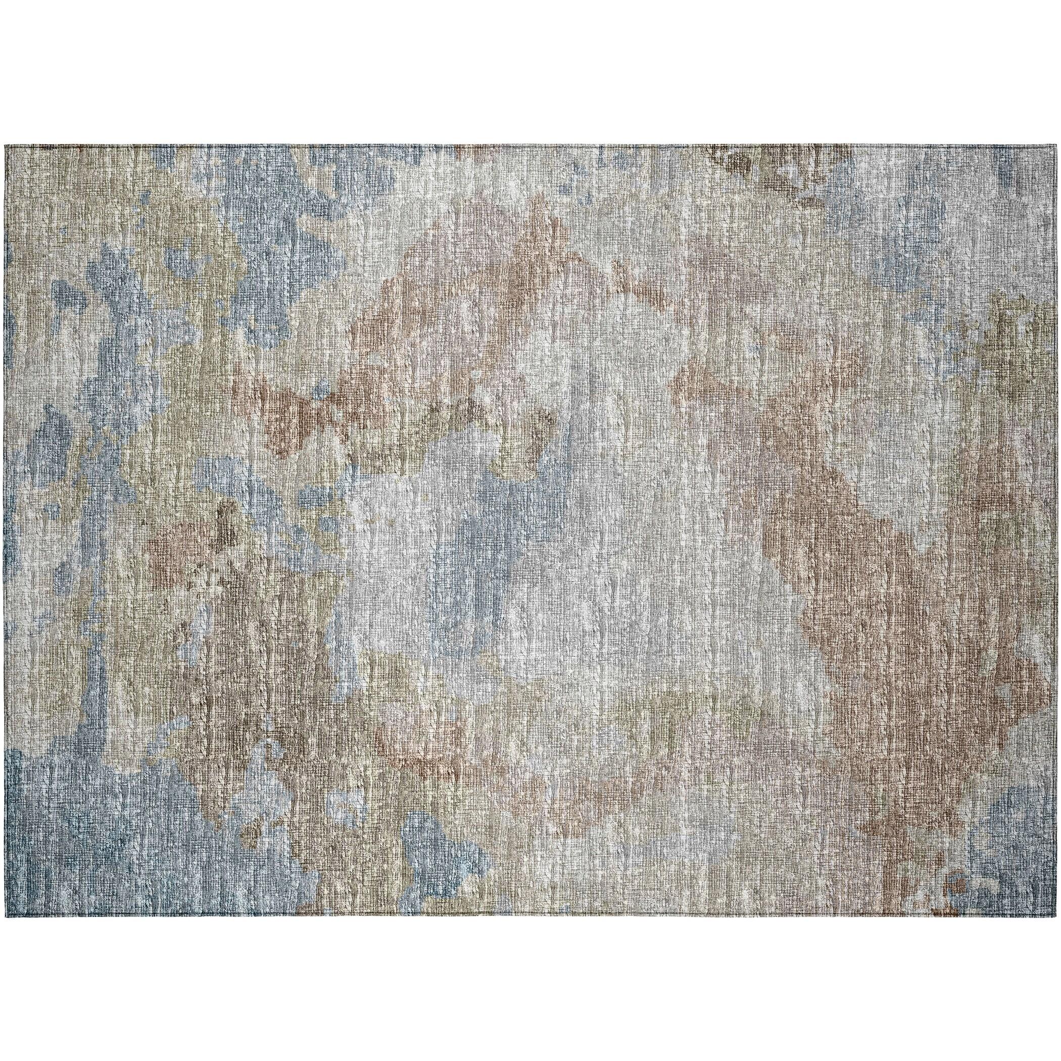 Addison Rugs Indoor/ Outdoor Accord Modern Polyester Washable Rug New 1'8" x 2'6" - Mocha Teal