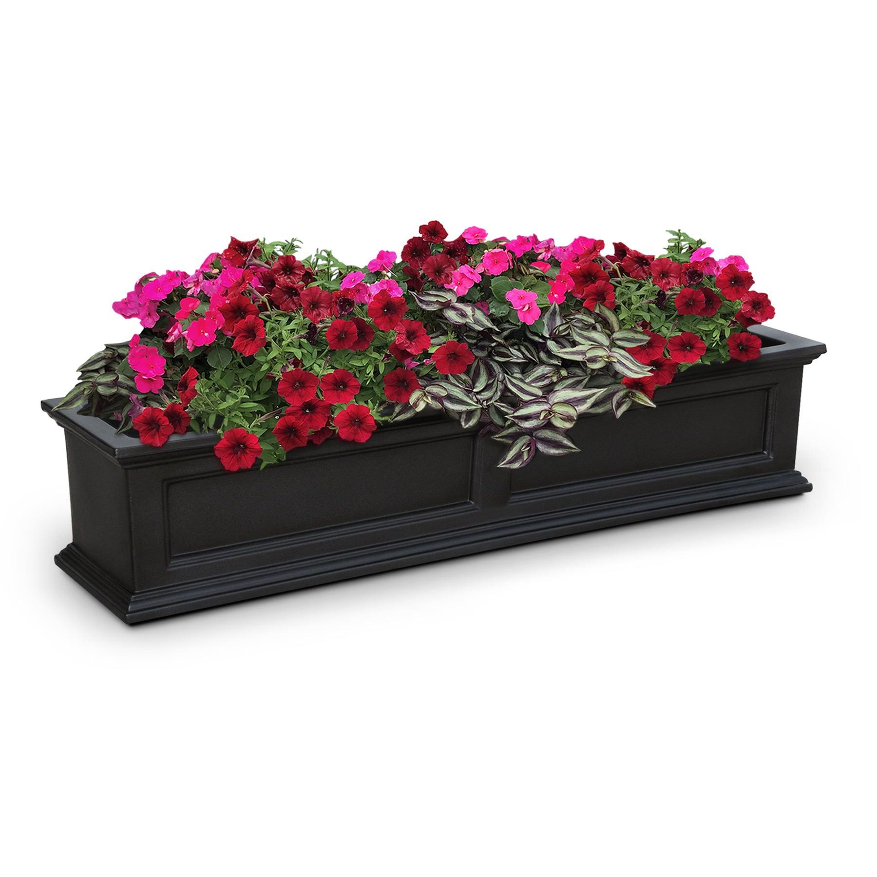 The Anastasiya Resin Window Box Planter with Water Reservoir