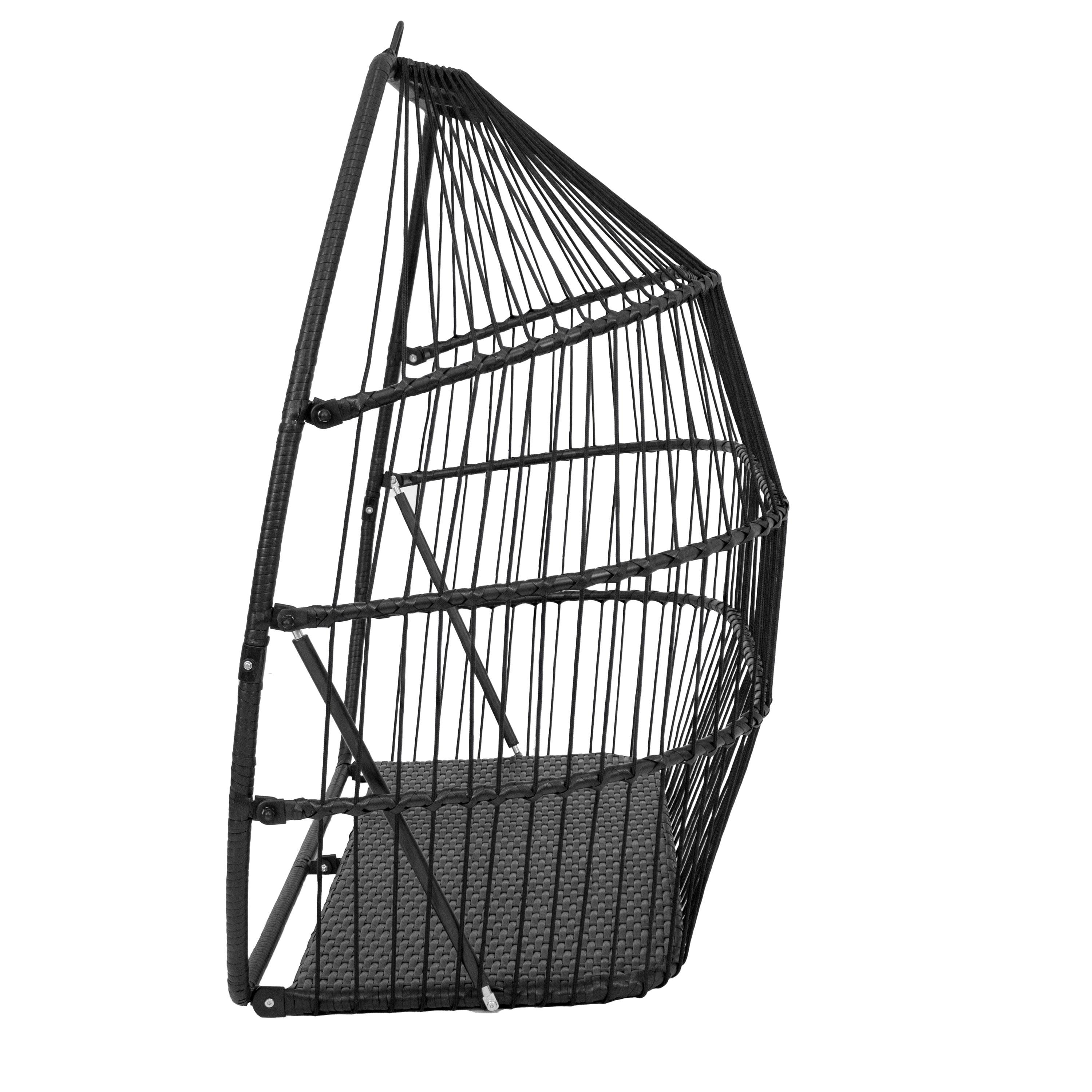 Sunnydaze Outdoor Andrei Hanging Double Egg Chair with Cushion and Headrests - Dark Gray