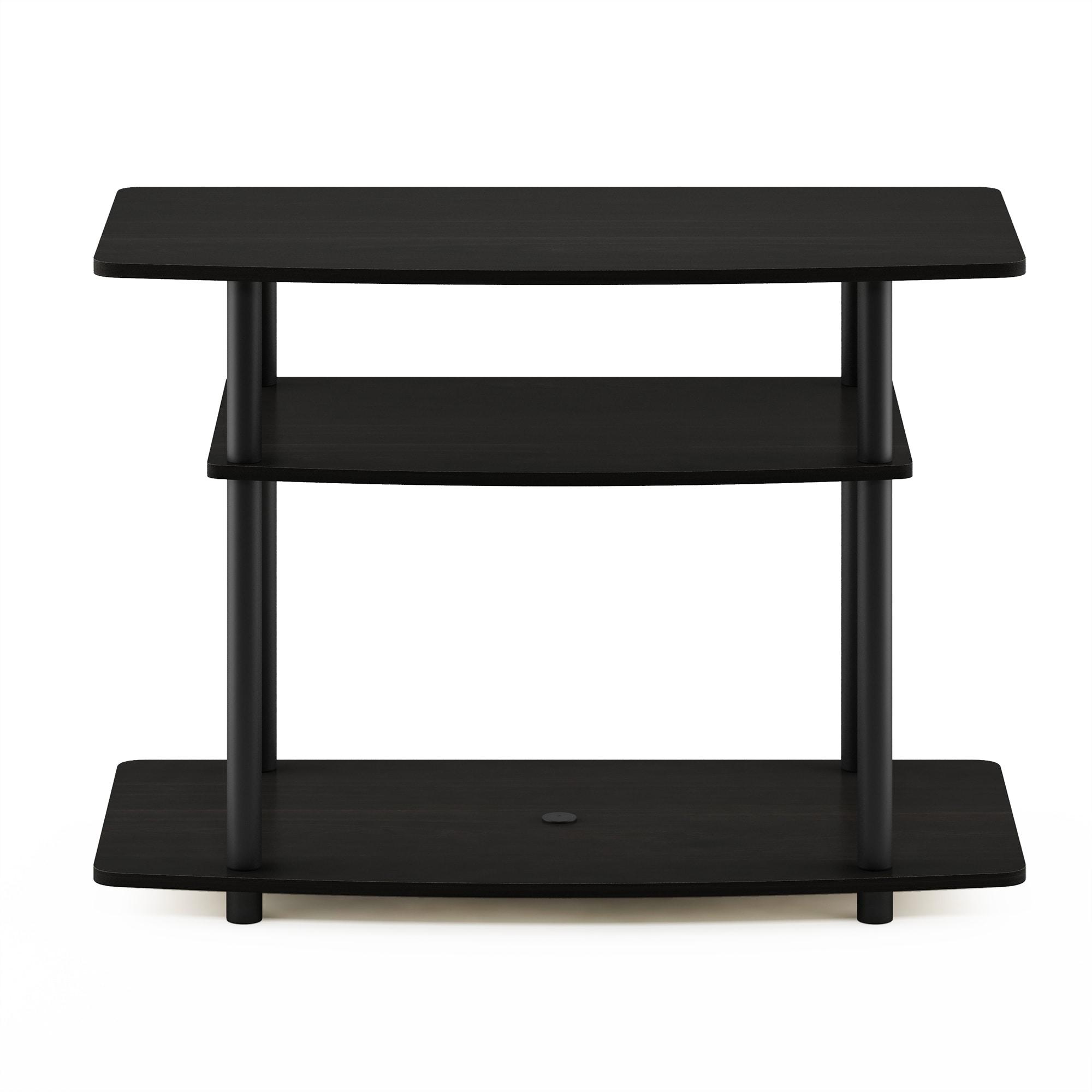 Furinno 3-Tier TV Stand Console Table for TV's up to 32" Media Entertainment Center No Tools Espresso/Black