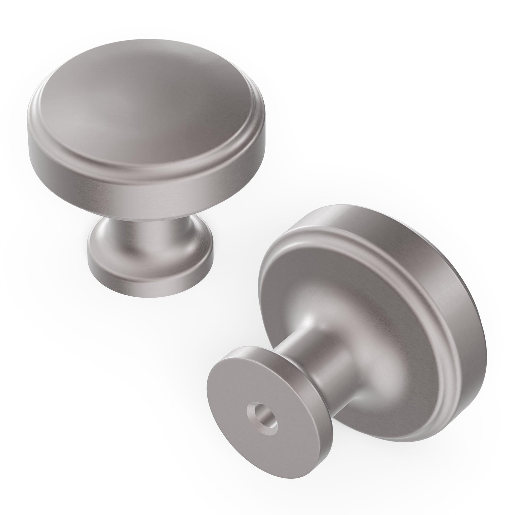 Satin Nickel Round Cabinet Knobs 10-Pack