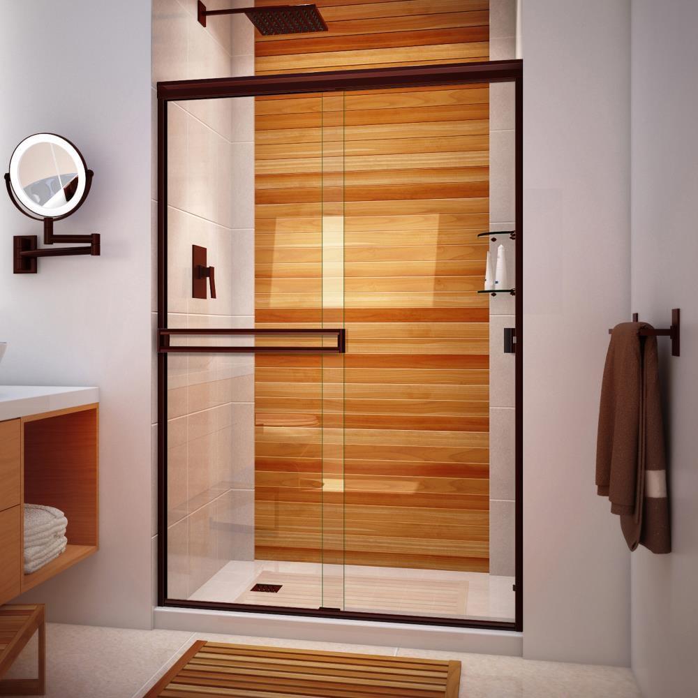 46" W x 70" H Bypass Semi-Frameless Shower Door