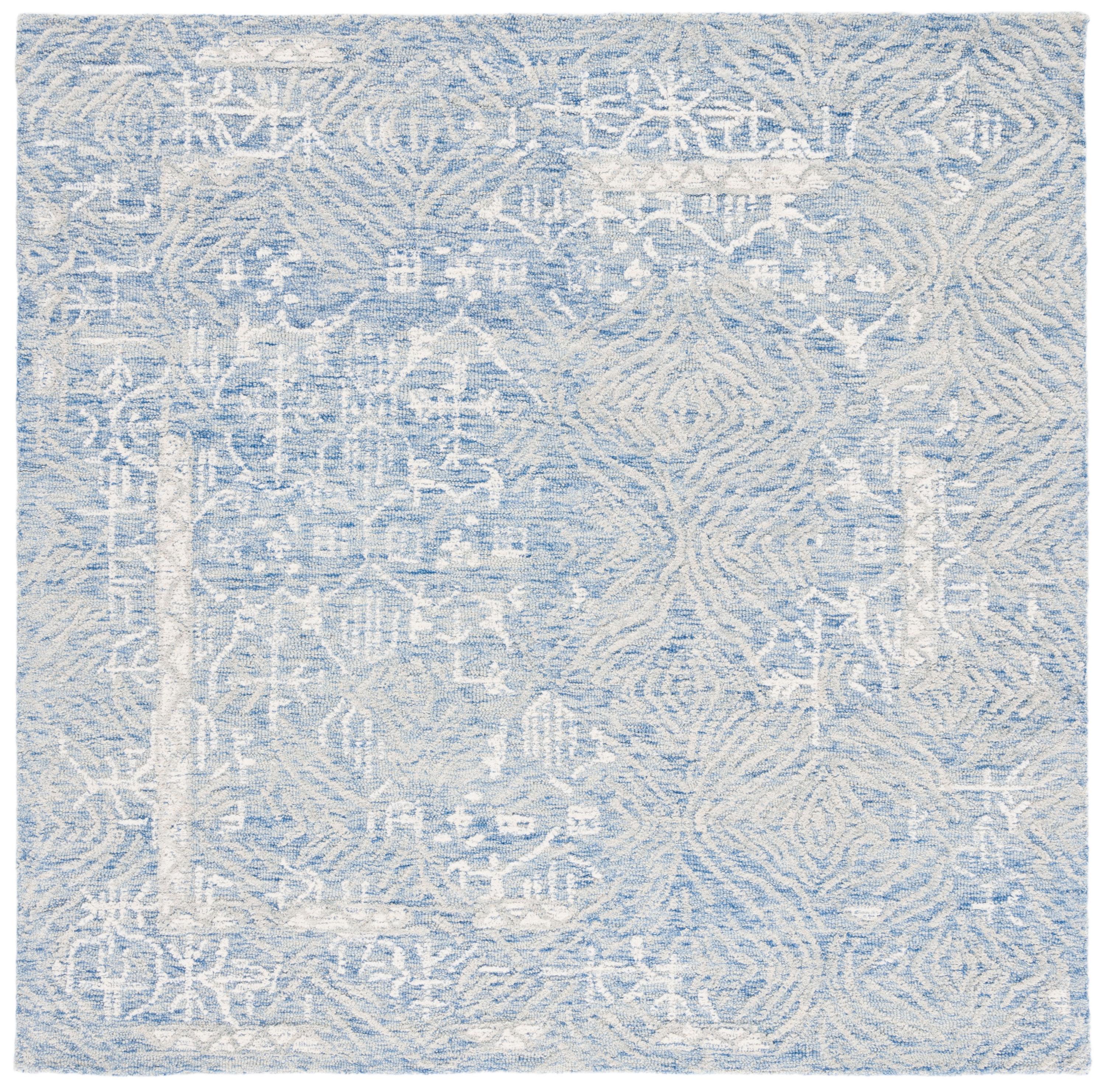Metro MET905 Hand Tufted Area Rug - Blue/Ivory - 6'x6' - Safavieh.