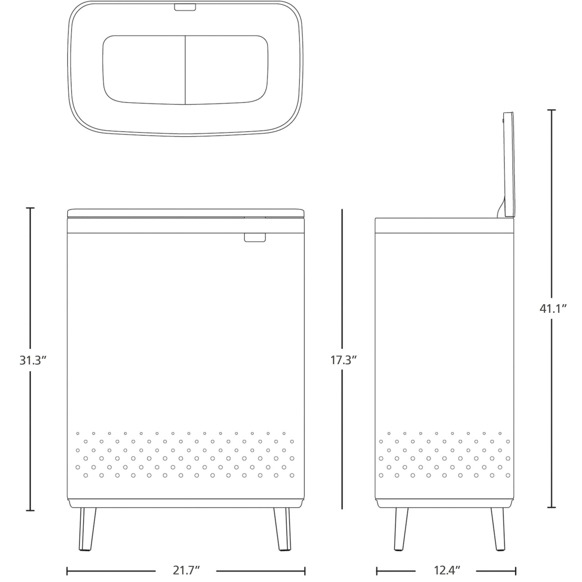Brabantia Brabantia Bo Dual Compartment Laundry Hamper 2 x 11.9 Gallon (23.8 Gallon Capacity)