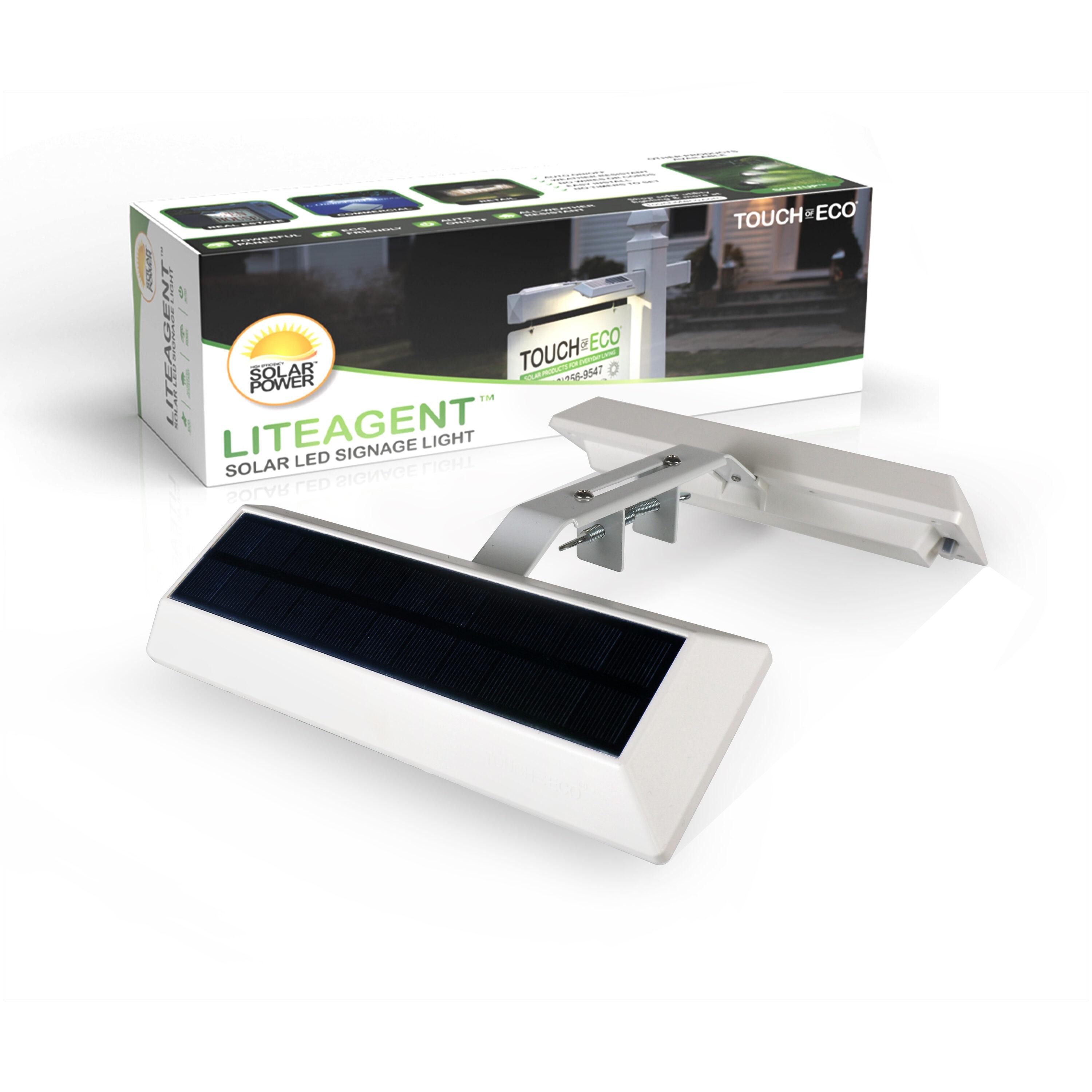 LITEAGENT - Solar LED for Post & Sign Lighting - Includes Adjustable Mounting Bracket (Set of 2)