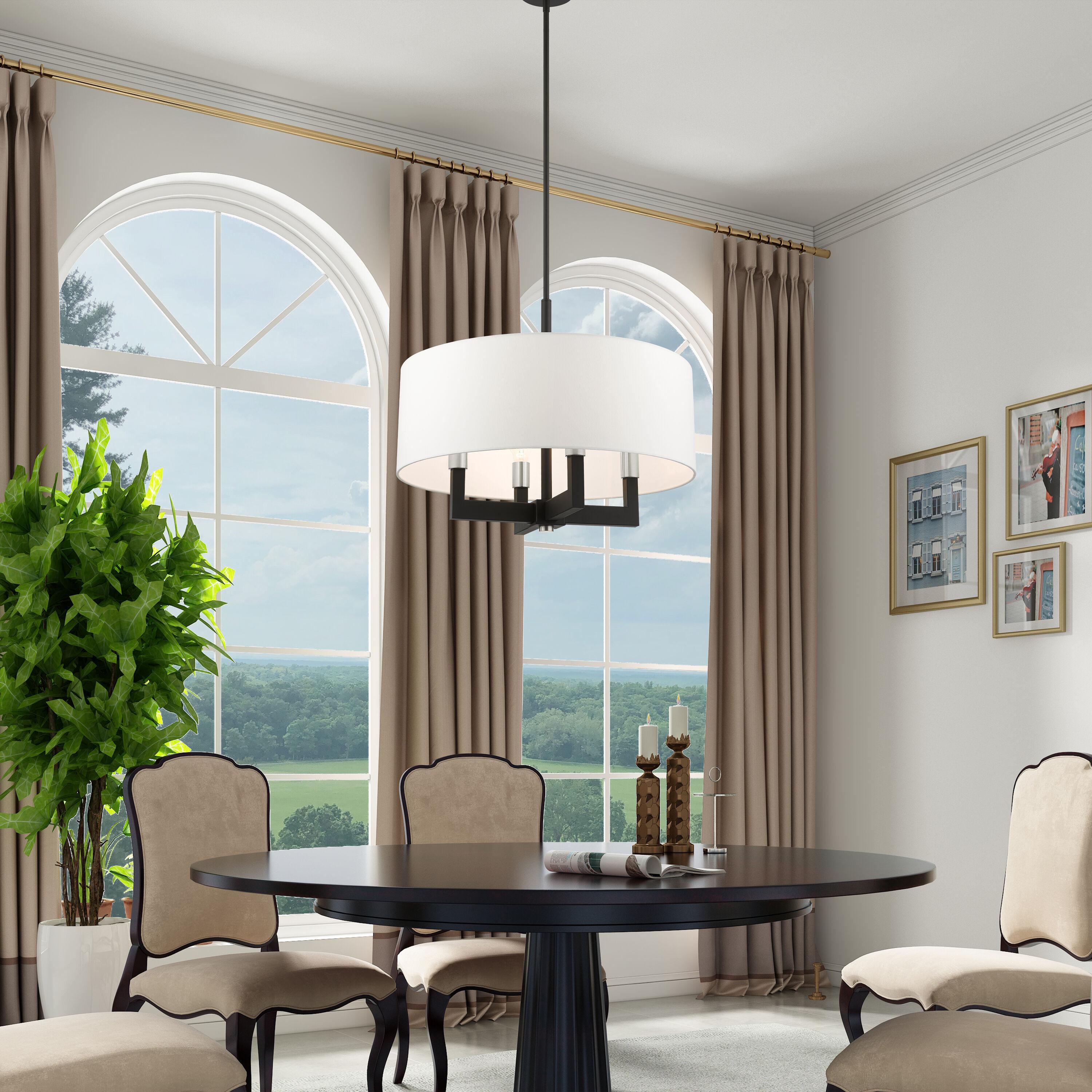 Livex Lighting Cresthaven 4 - Light Chandelier in  Black