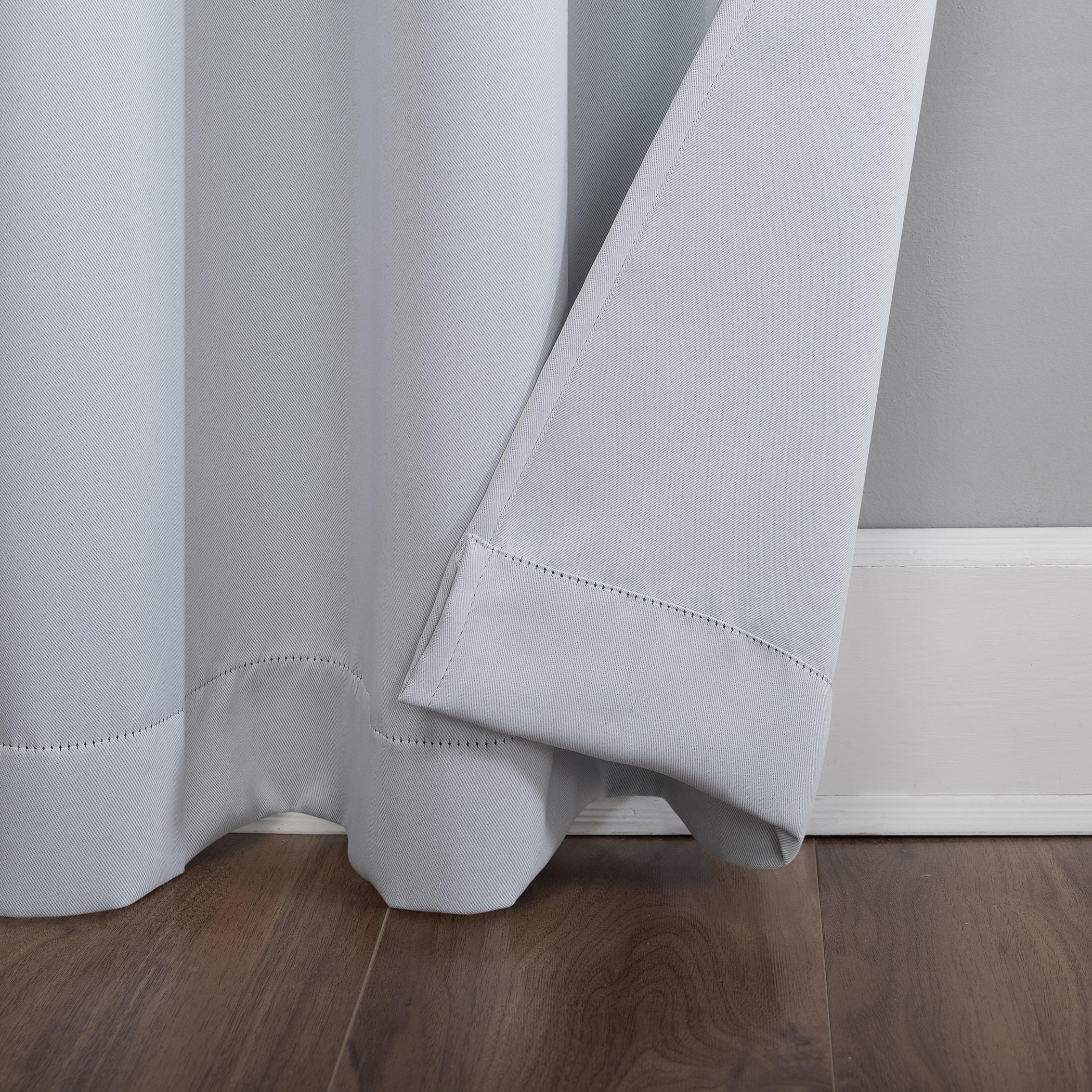 54"x95" Sun Zero Blackout Kenneth Energy Saving Grommet Curtain Panel White: Modern Polyester Curtain Panel