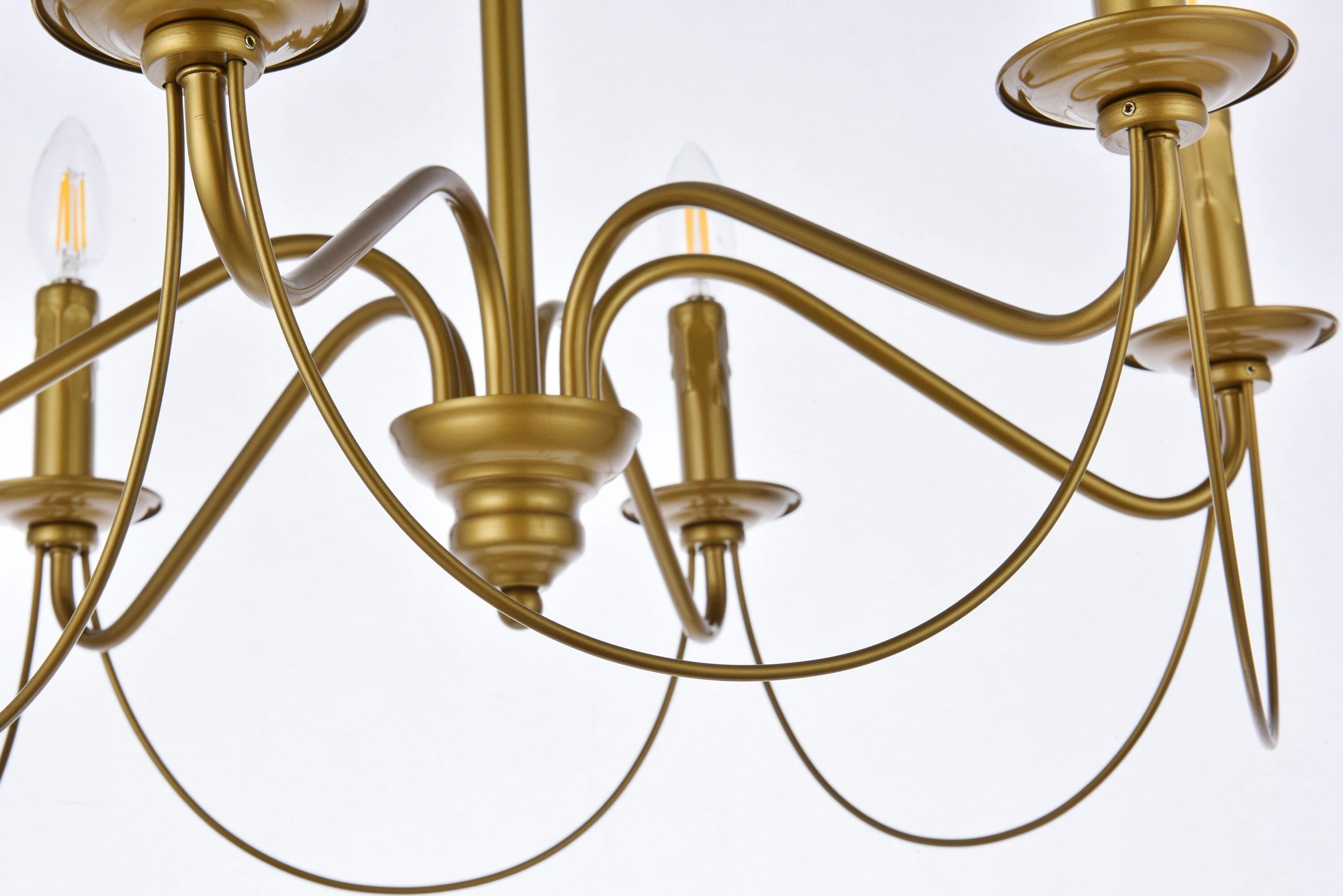 Elegant Lighting Westley 6 lights pendant in brass