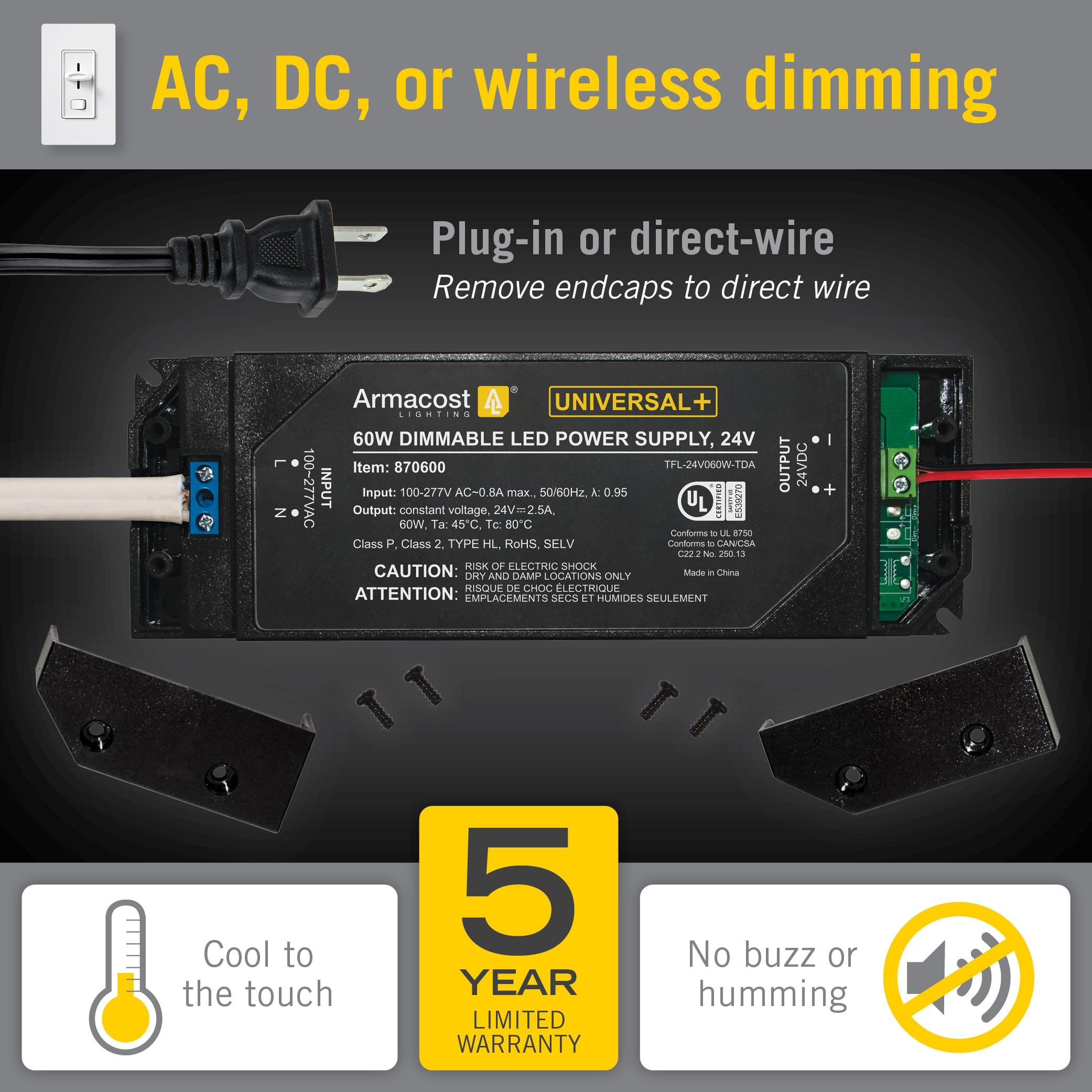 Universal+ Dimmable LED Driver 24V DC, Electronic Transformer