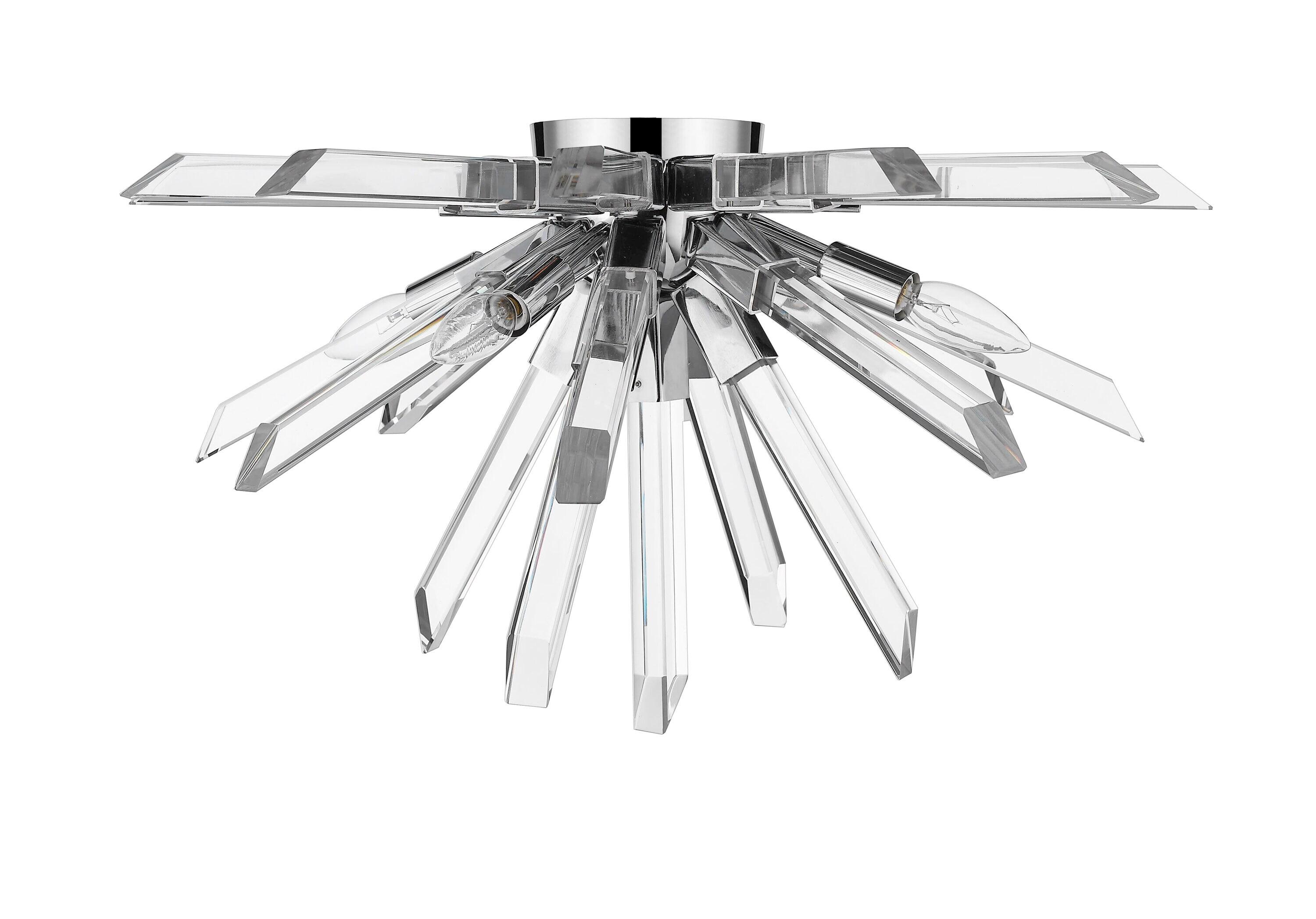 Modern Crystal Chrome LED Globe Ceiling Light