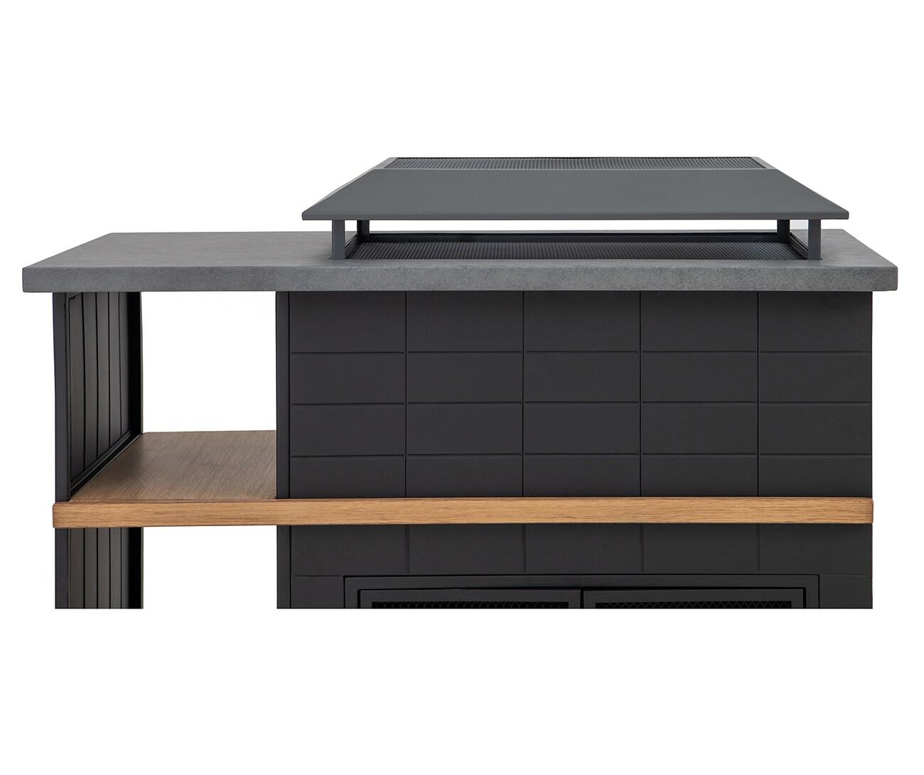 SUNJOY 42 in. Wood Burning Fireplace, Steel Outdoor Fireplace with Chimney, Log Holders, Fire Poker and PVC Cover