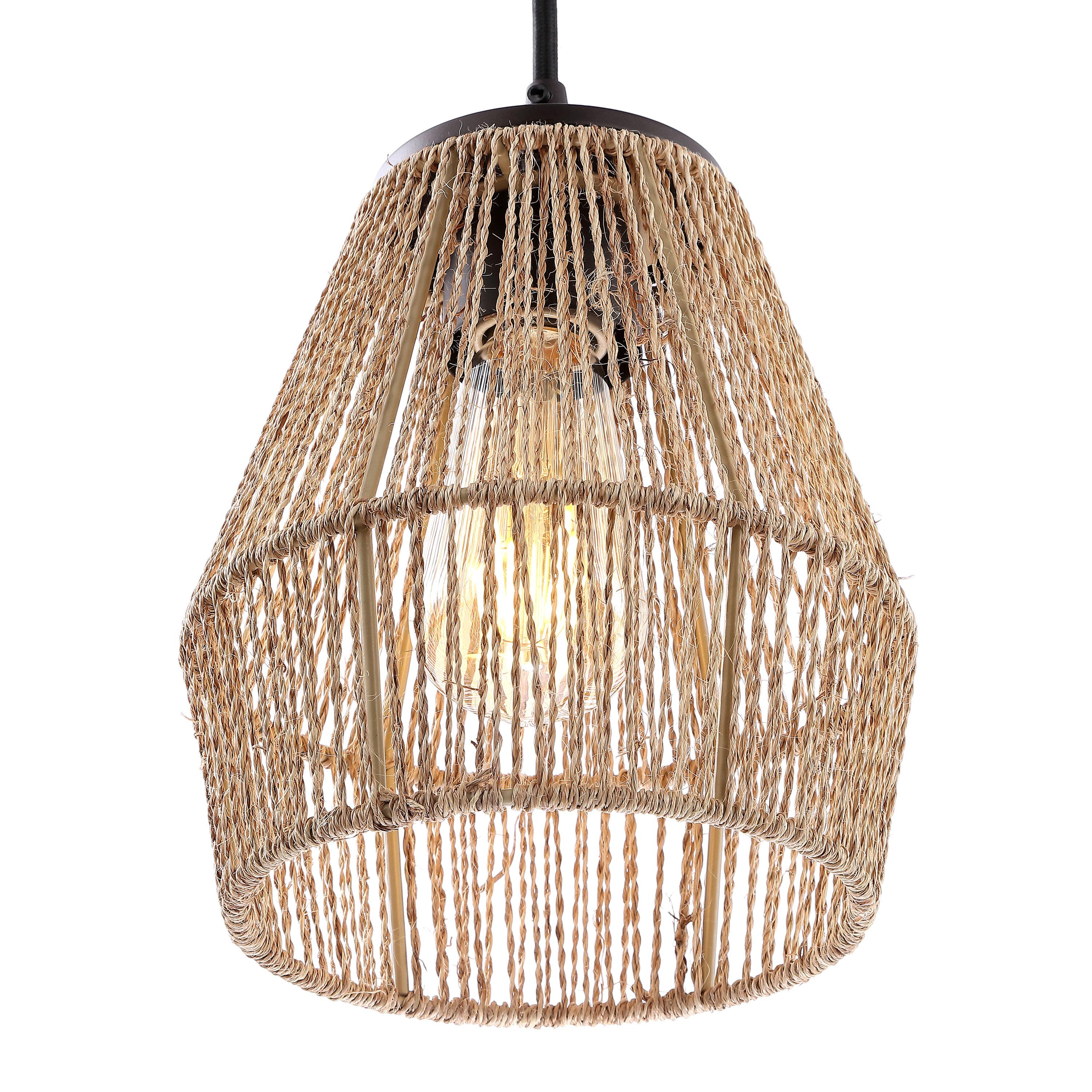 Jonathan Y Ibiza Island Seagrassmetal Bohemian Coastal Led Pendant