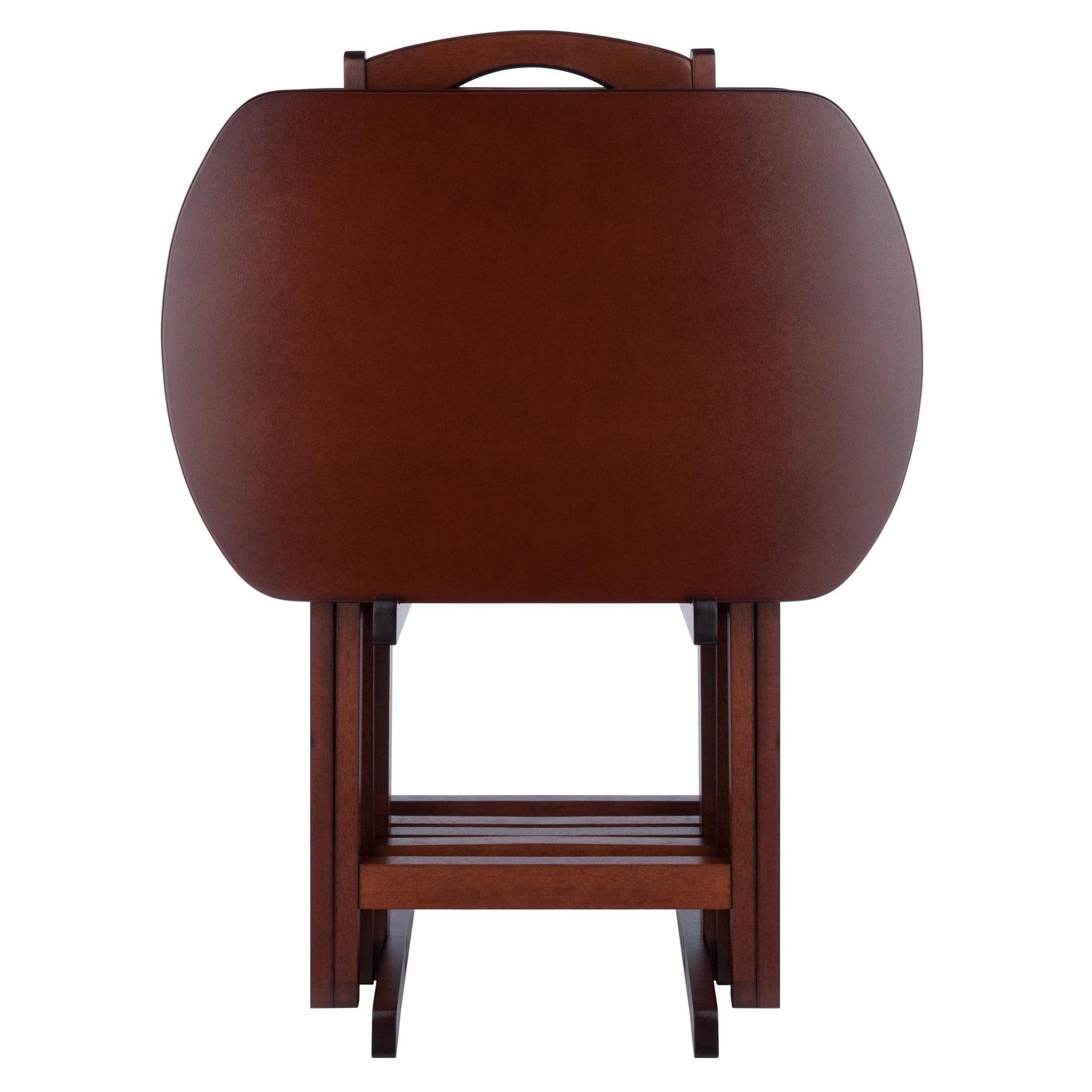 Winsome Corbett 5-Piece Oversize Snack Table Set, Walnut Finish