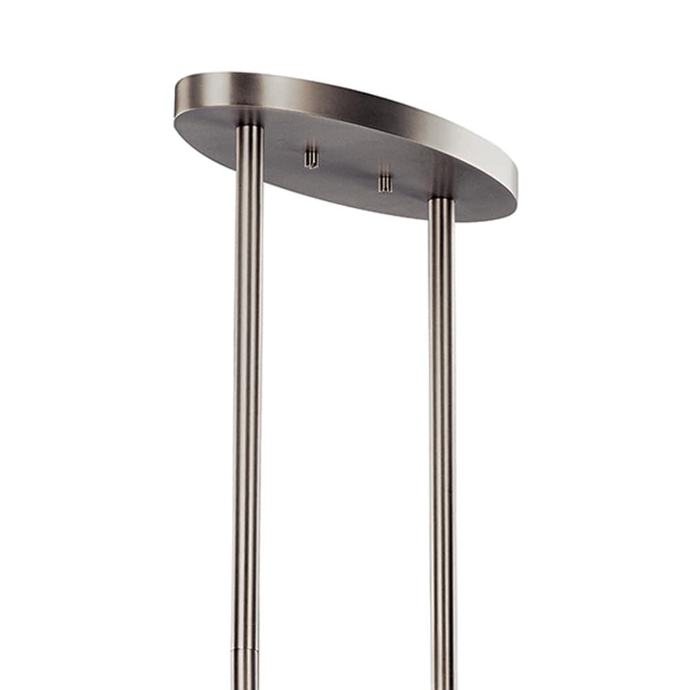 Co-t Kichler Roswell 3-Light Oval Chandelier With Satin Etched Glass And Brushed Nickel Finish, Dimmable Edge-Lit Technology For Ambient Lighting