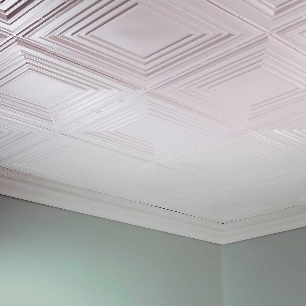 24.375'' L x 48.375'' W Textured Vinyl Glue Up Ceiling Tile