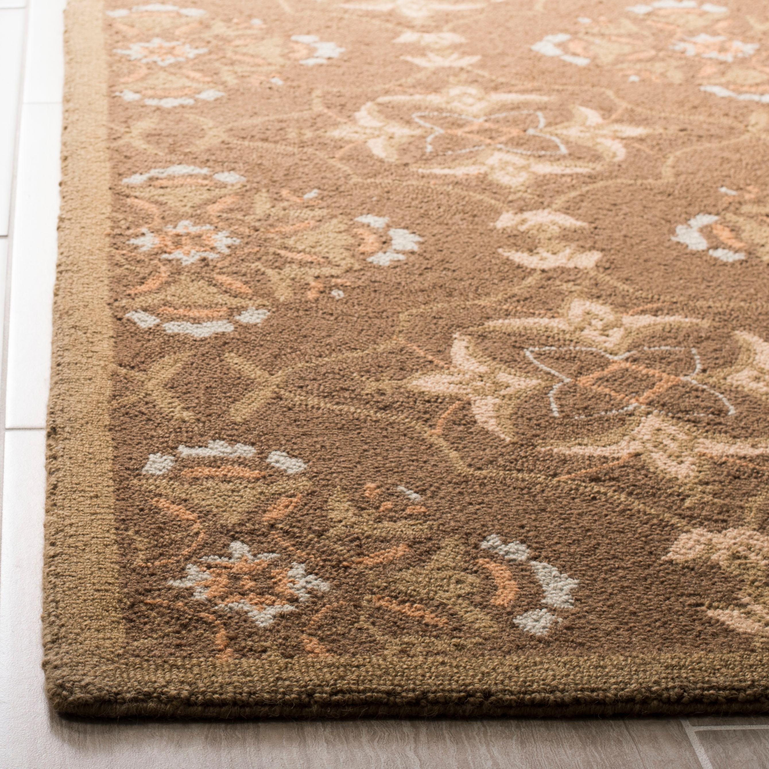 SAFAVIEH Chelsea Jamison Geometric Wool Area Rug, Brown/Green, 6' x 9'