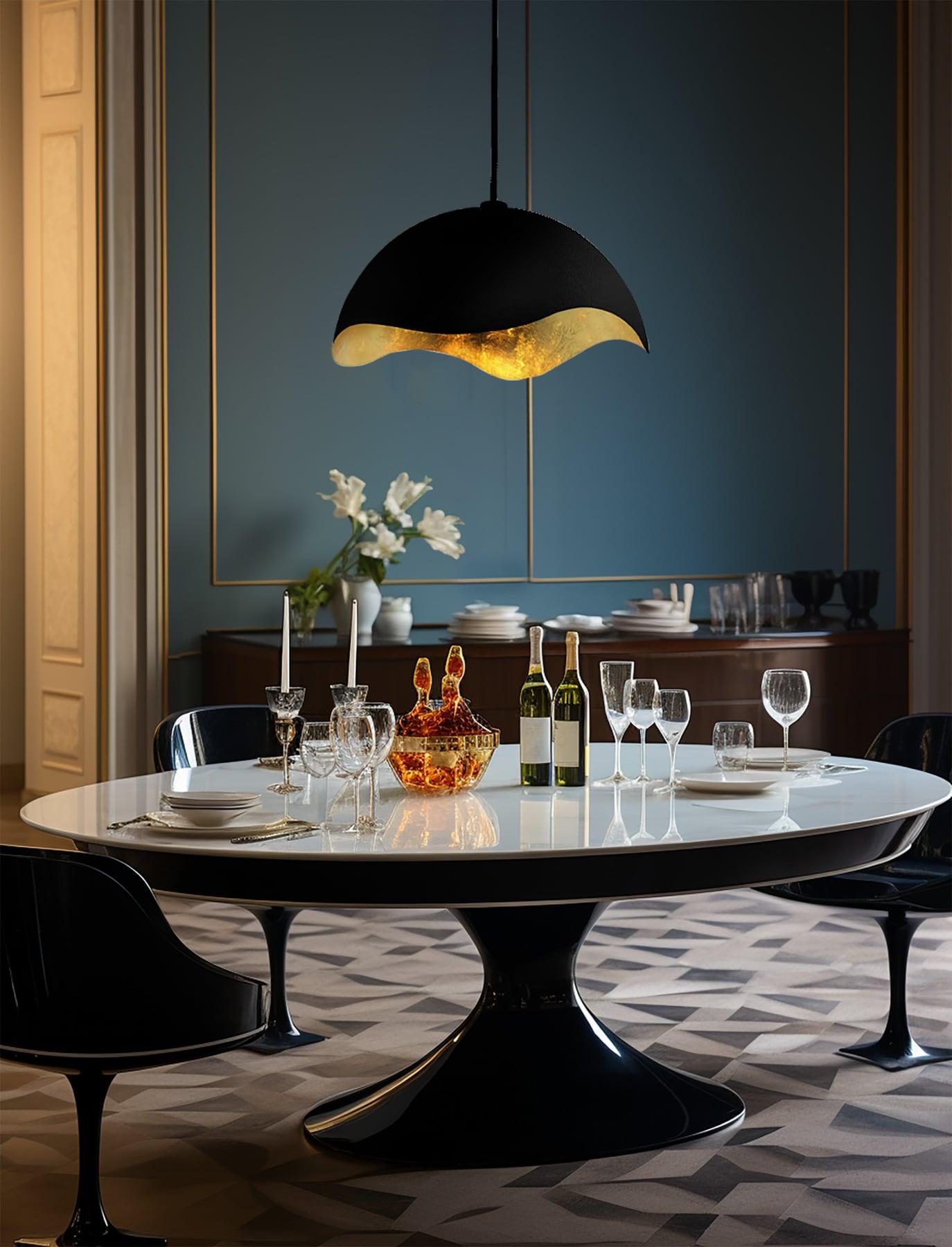 George Kovacs by Minka George Kovacs Eclos 23" Wide 1 Light Pendant In Sand Coal W/Gold Leaf Finish