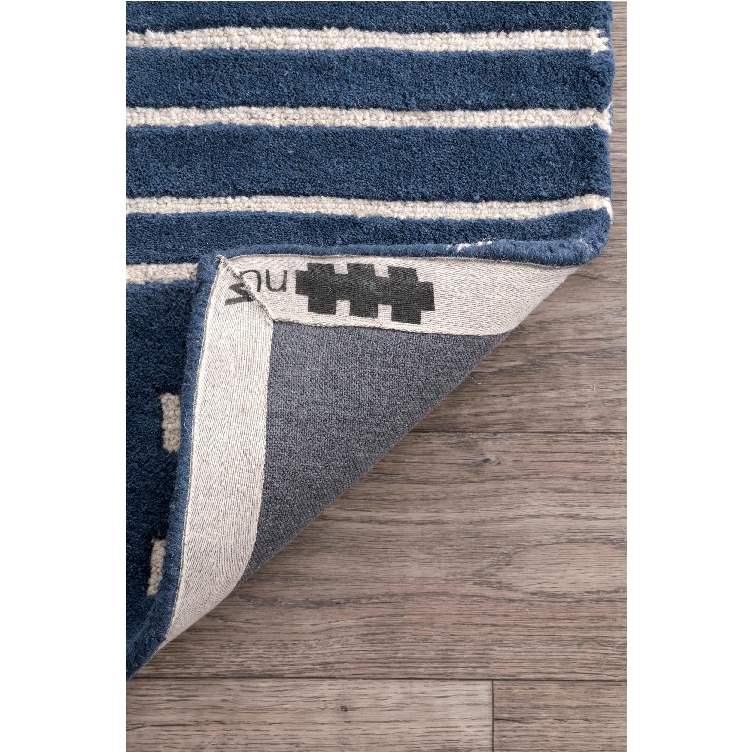 Nuloom Mandia Striped Wool Area Rug, 5' x 8', Navy