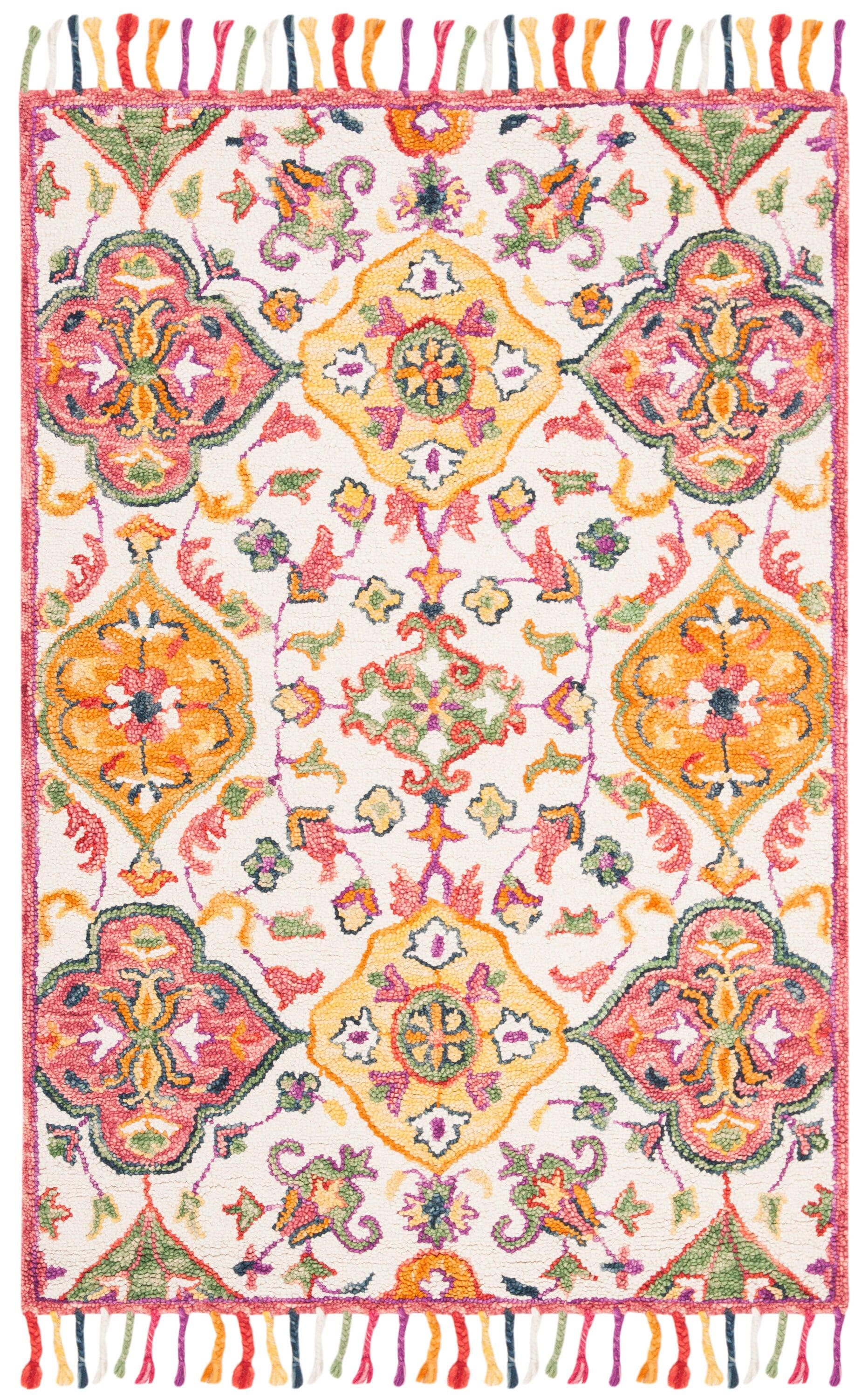 Blossom BLM456 Hand Tufted Area Rug - Ivory/Multi - 3'x5' - Safavieh.