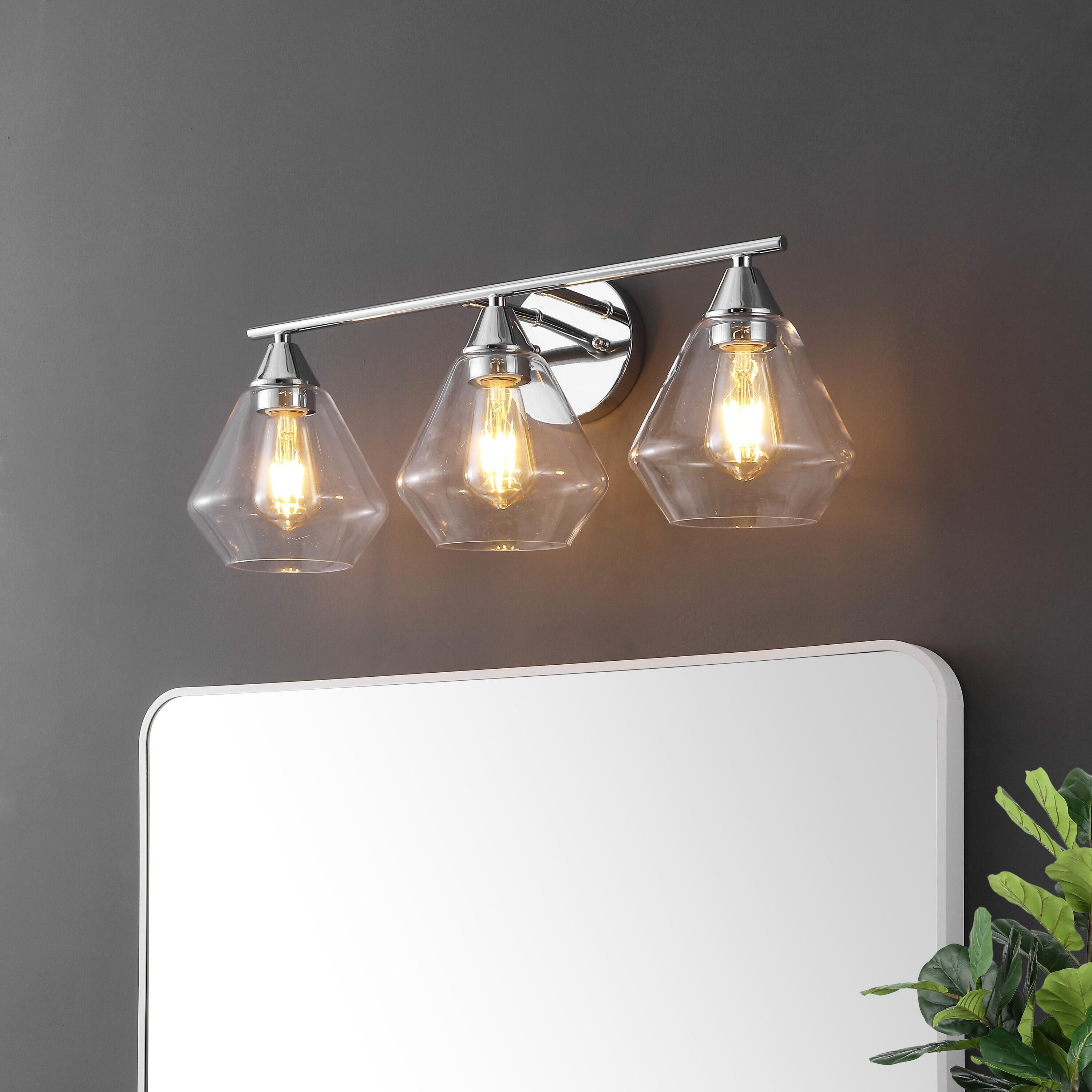 Amani 3 Light 23.75" Wall Sconce - SCN4134 - Chrome/Clear - Safavieh