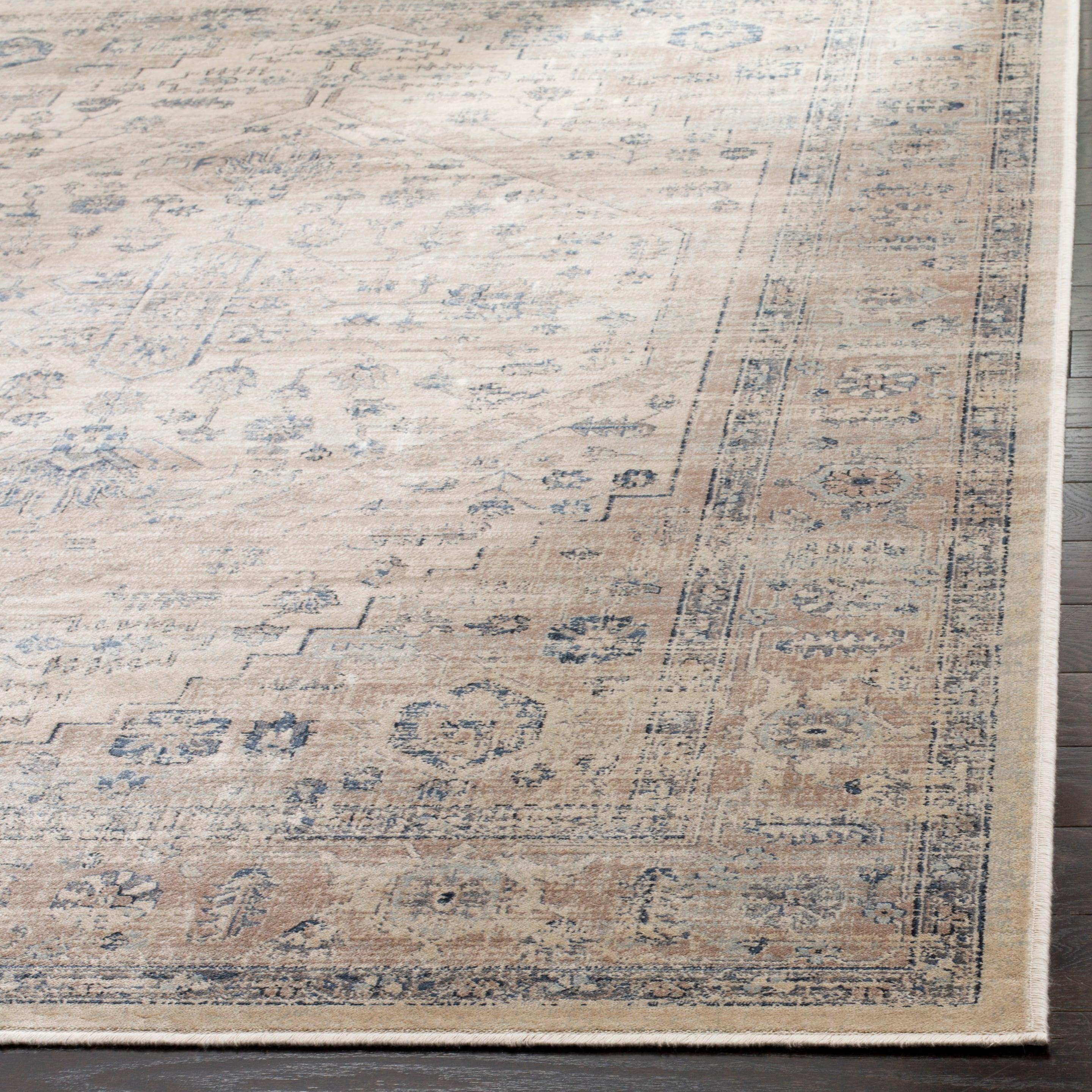 Vintage VTG123 Power Loomed Indoor Runner Rug - Stone/Blue - 2'2"x8' - Safavieh.