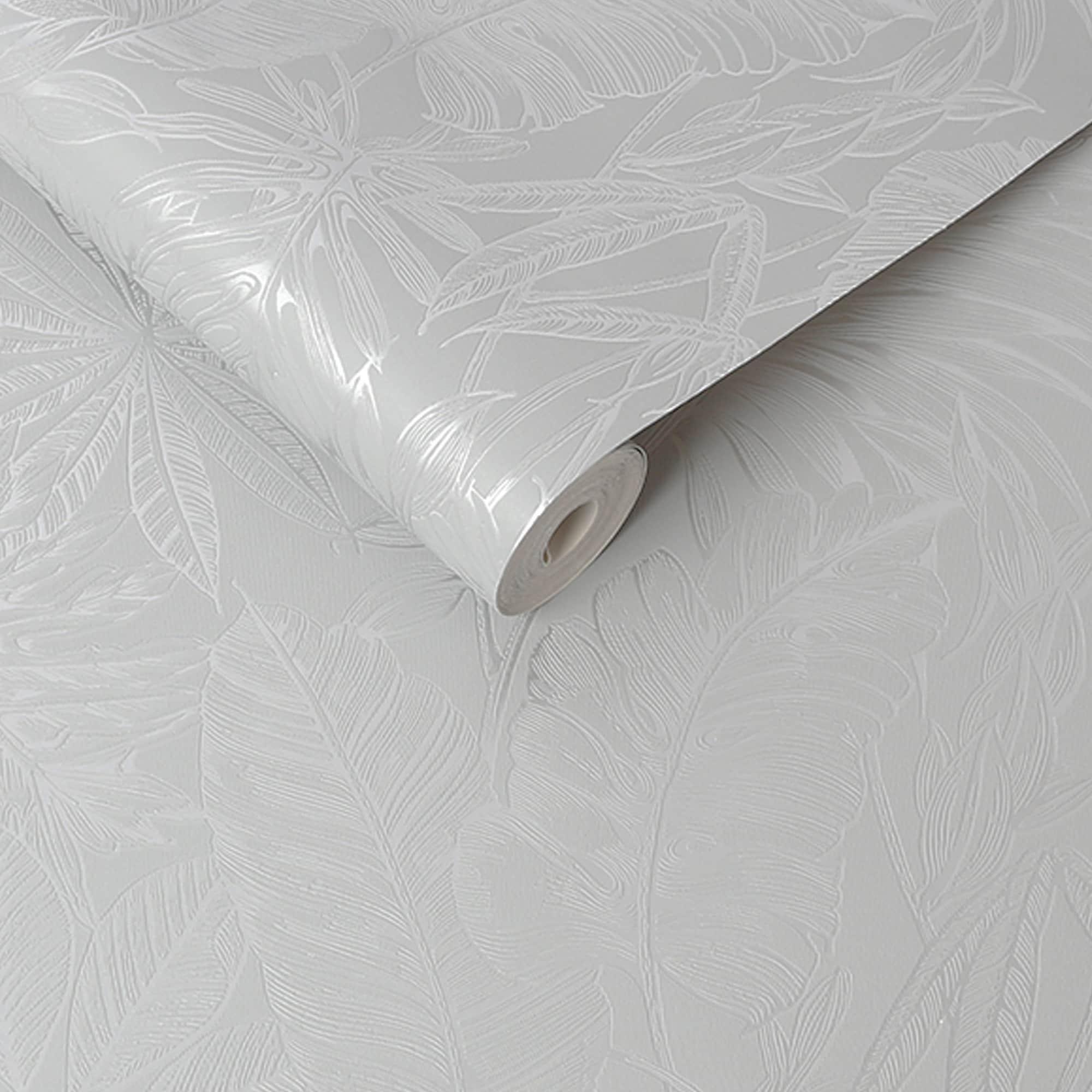Tropic Archive Mid Grey Wallpaper Sample