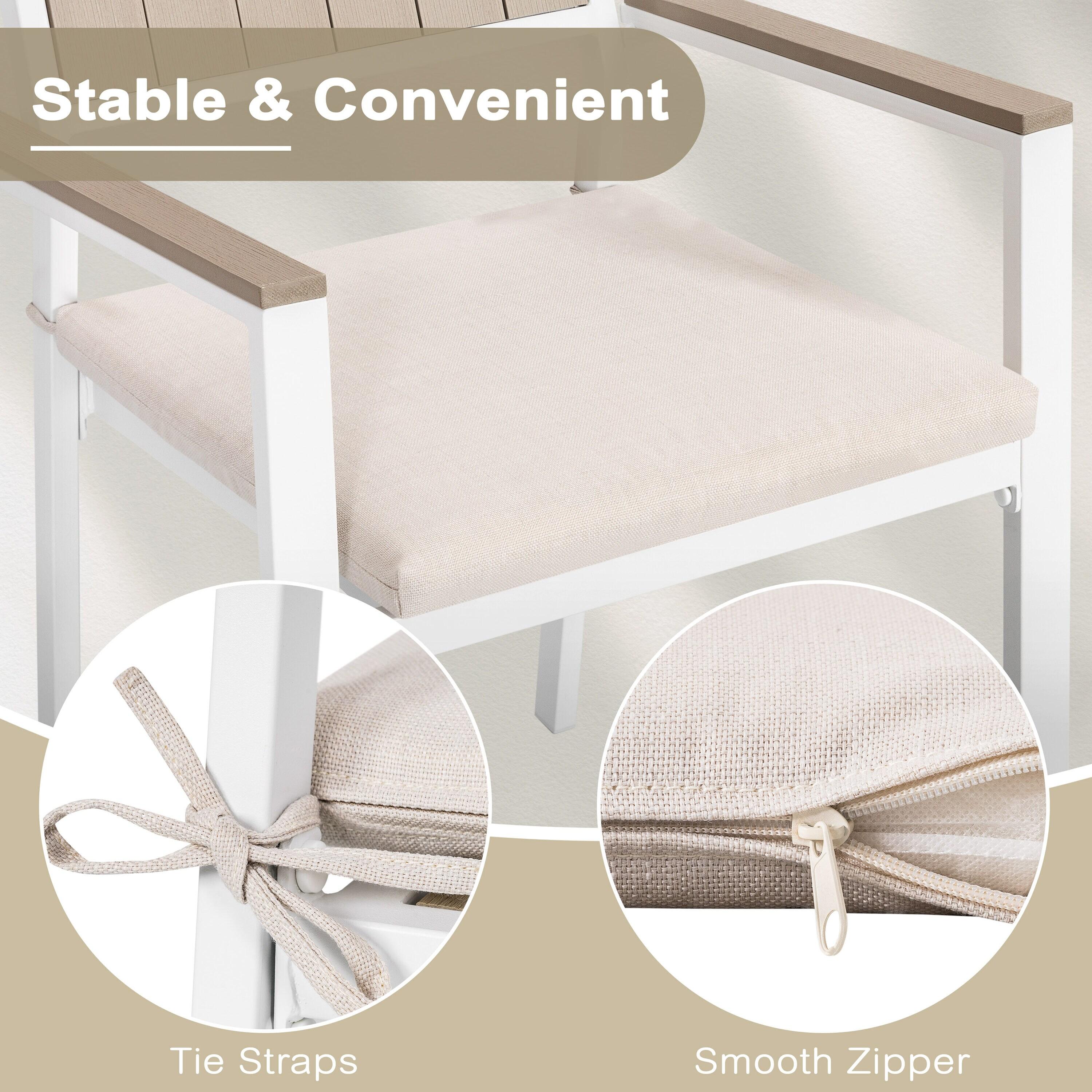 15 in. x 16 in. Outdoor Patio Chair Seat Cushion in Gray (2-Pack)