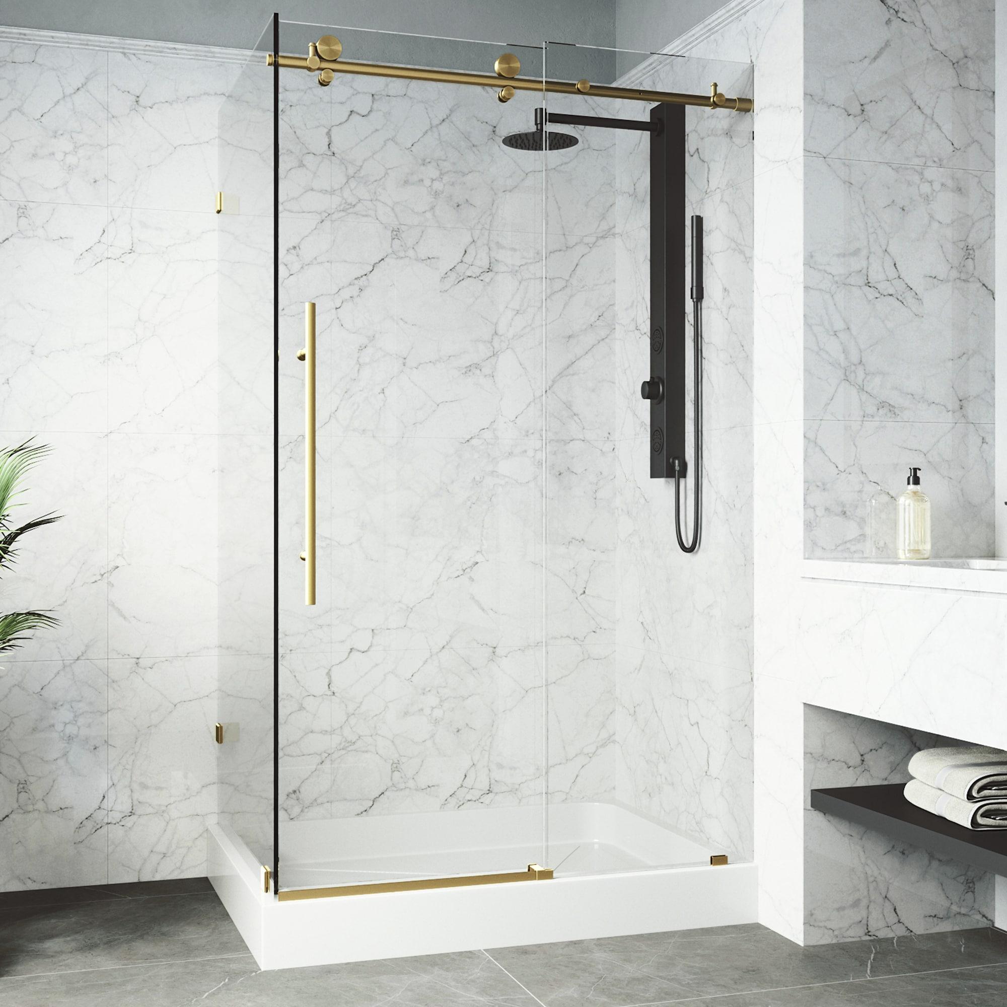 Elan E-class 48" W x 36" D x 82" H Sliding Frameless Shower Enclosure with 3/8" Clear Glass&Base