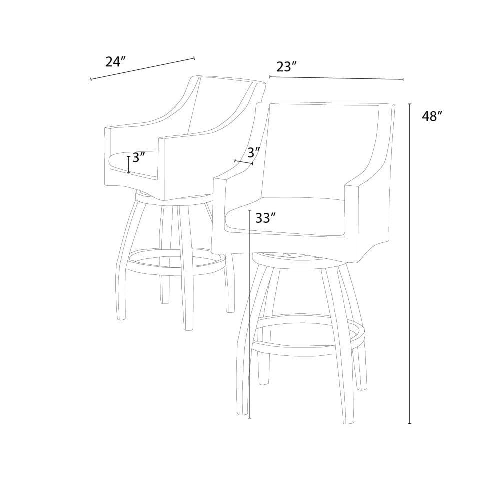 Wildon Home® Fionnula 30" Patio Bar Stool With Sunbrella Cushion Covers (Set of 2)