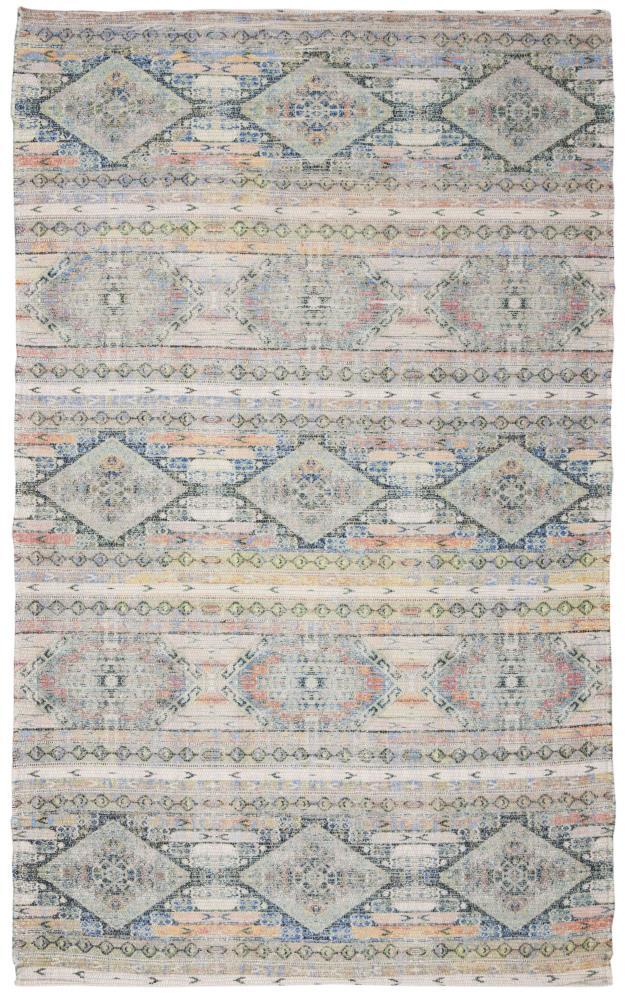 Saffron SFN567 Hand Loomed Indoor Area Rug - Cream/Blue - 5'x8' - Safavieh