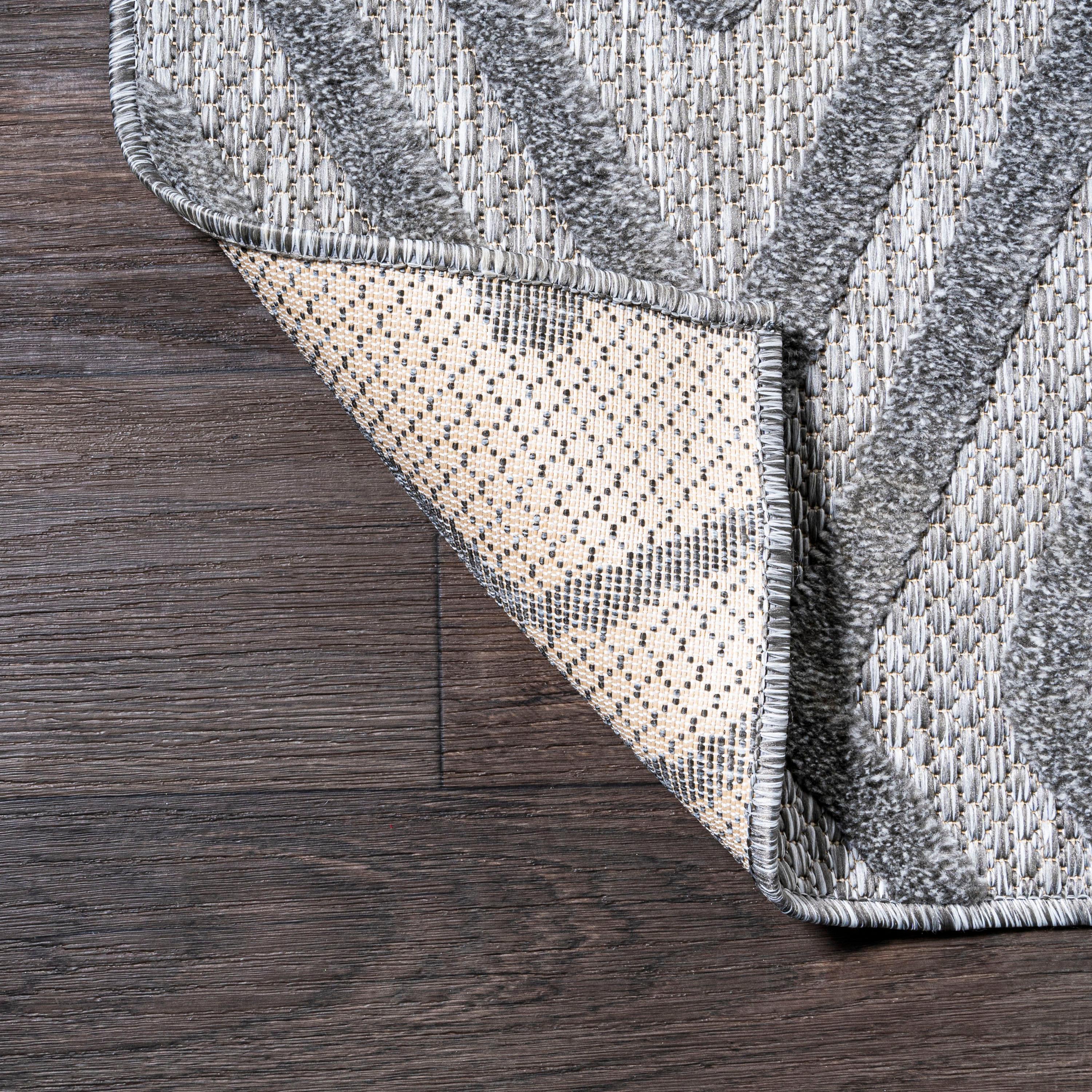 4'x6' Balansat Moroccan Diamond Indoor/Outdoor Area Rug, Dark Gray - JONATHAN Y