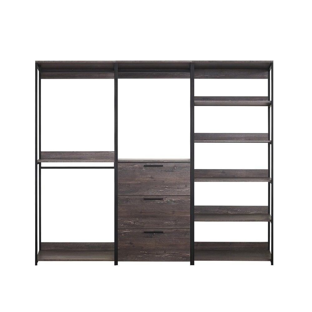 Klair Living Monica Wood Walk-in Closet System in Rustic Gray