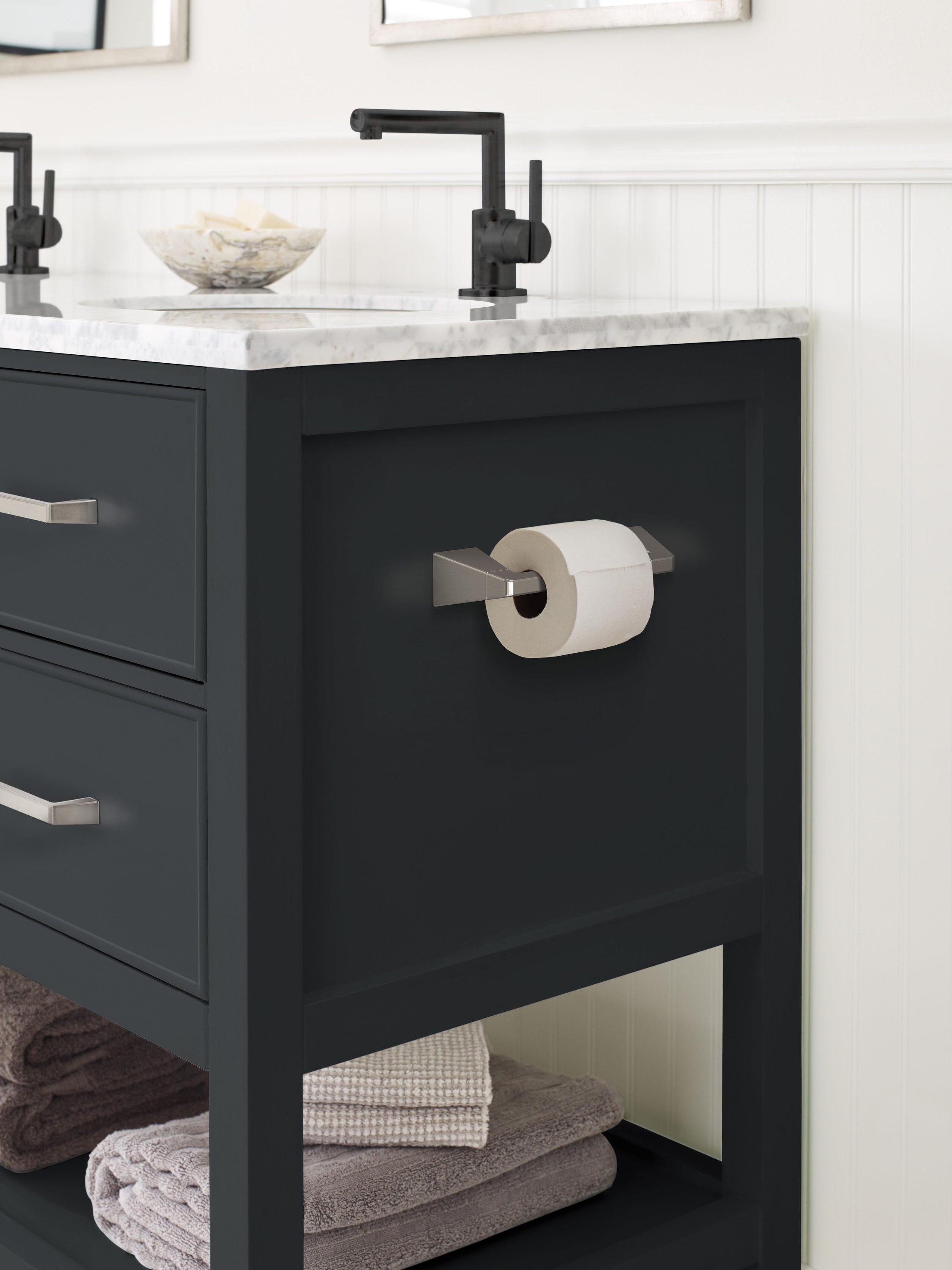 Amerock Blackrock Brushed Nickel Pivoting Double Post Toilet Paper Holder