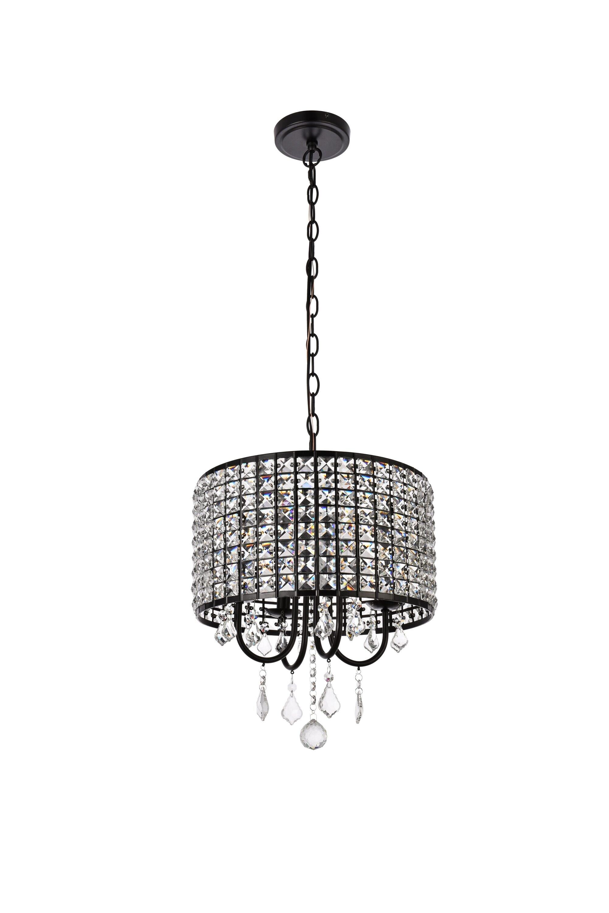 Elise 17 inch pendant in black