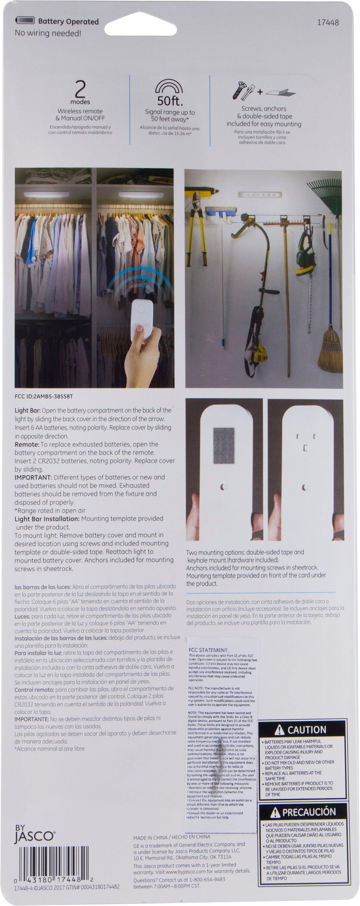 GE 12-in Battery LED Under Cabinet Light Bar with Remote