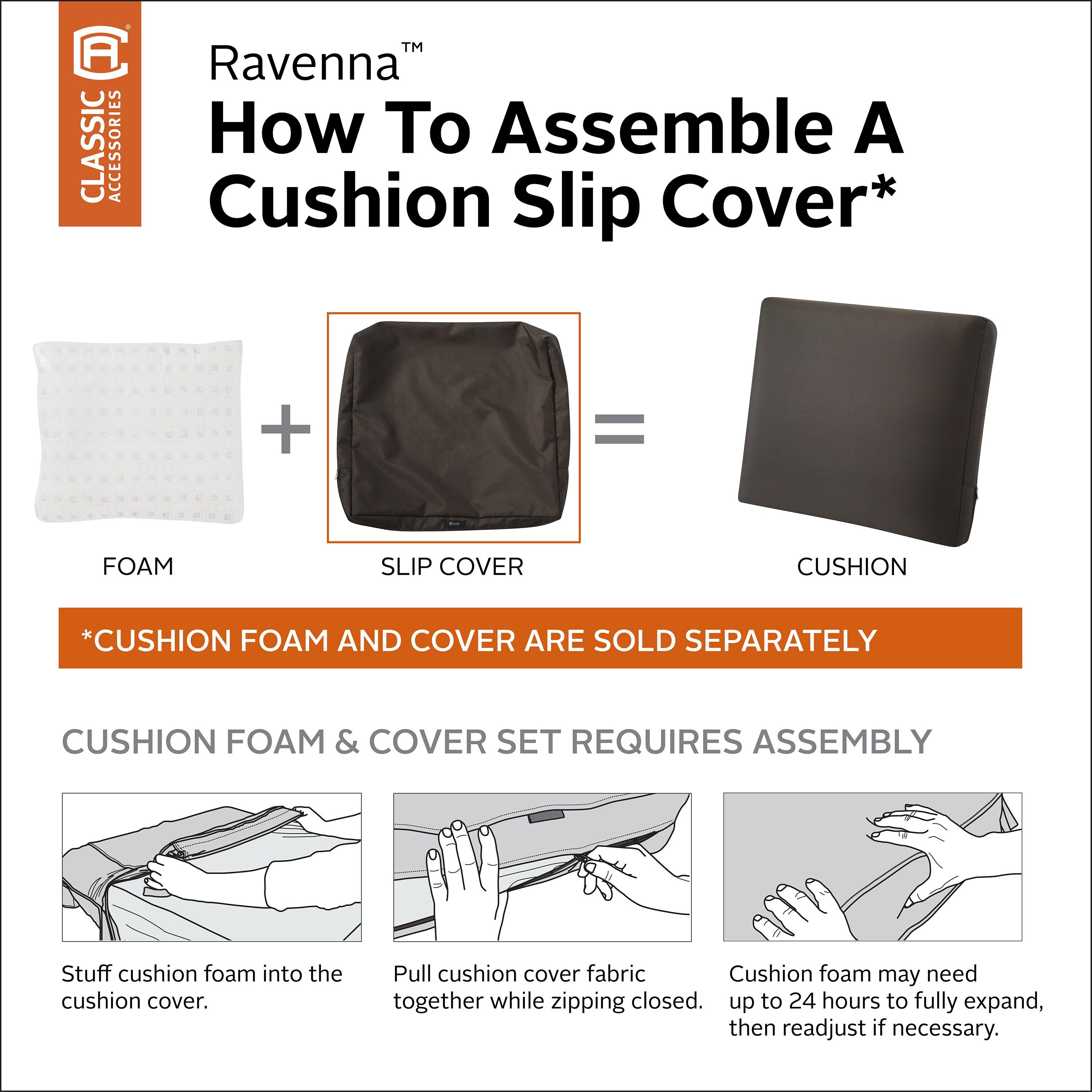 Espresso Water-Resistant Polyester Patio Cushion Cover