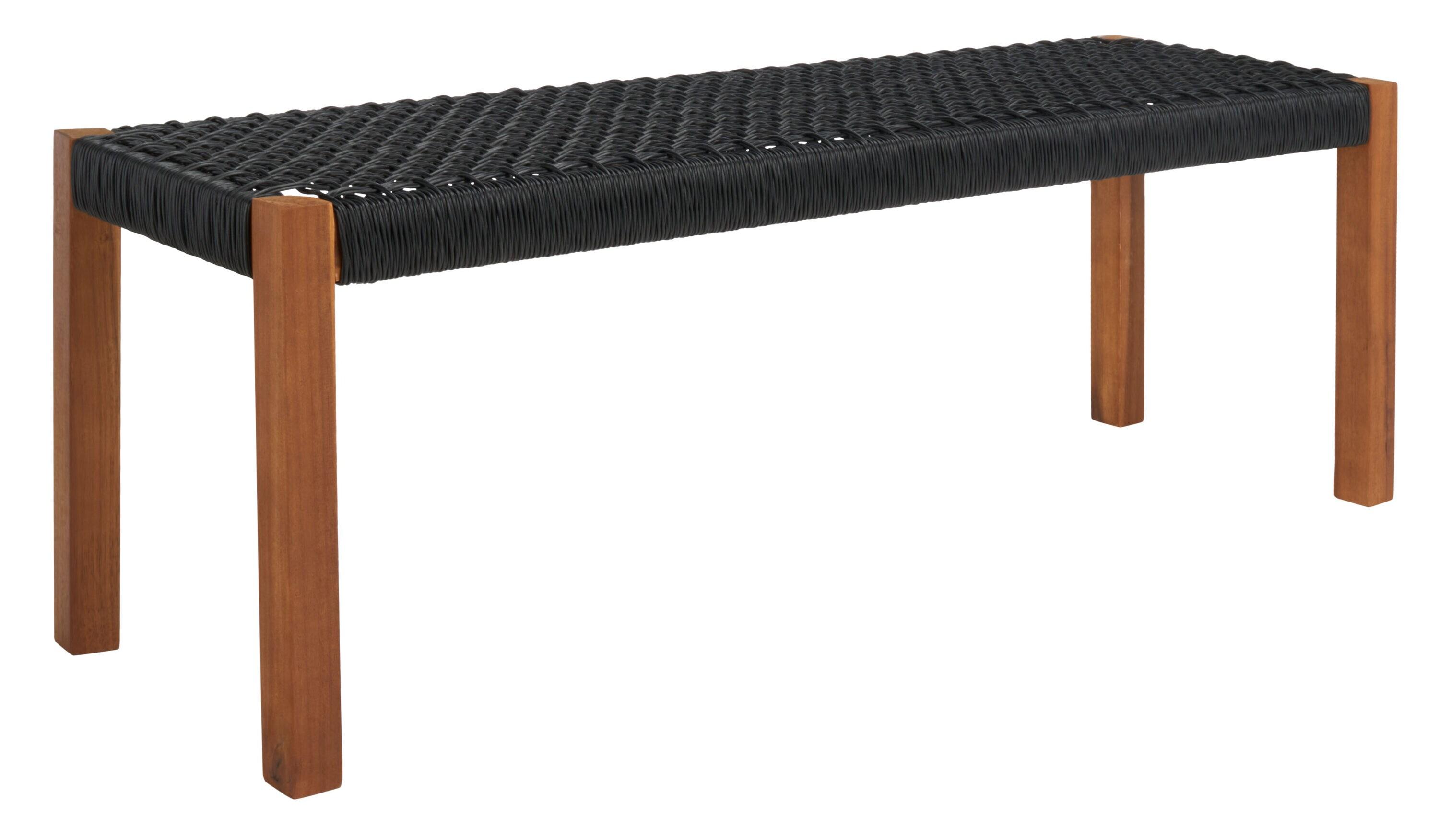 Aquina Patio Outdoor Dining Bench Set - Natural/Black  - Safavieh.