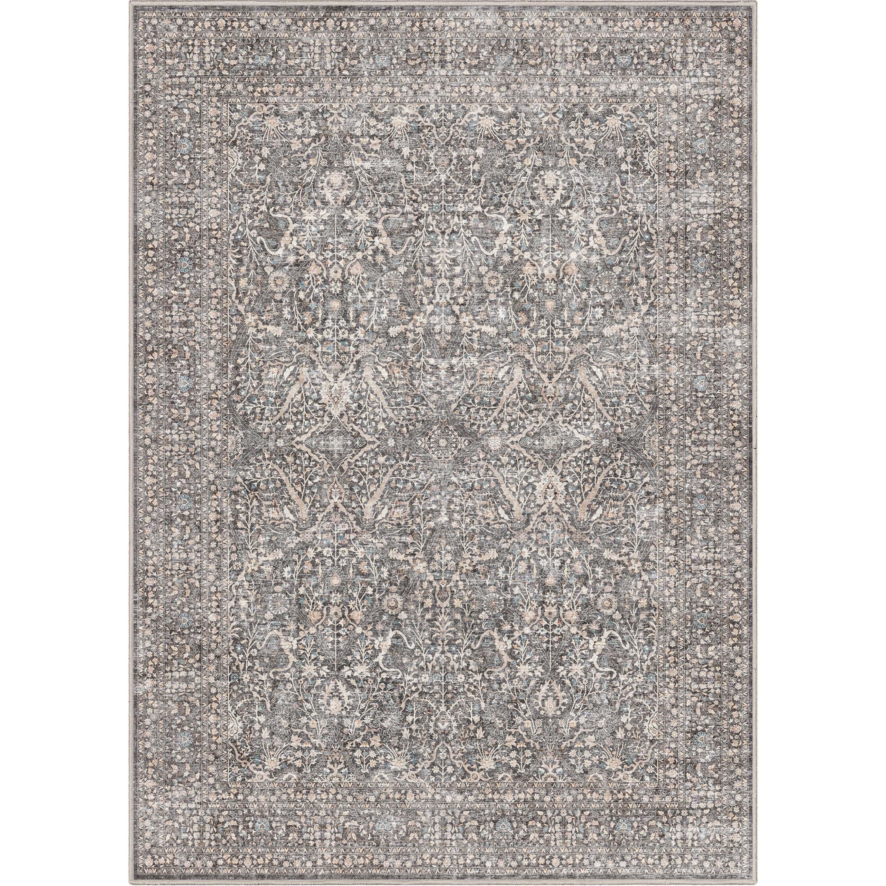 Ervin Isolde Vintage Oriental Botanical Gray Area Rug