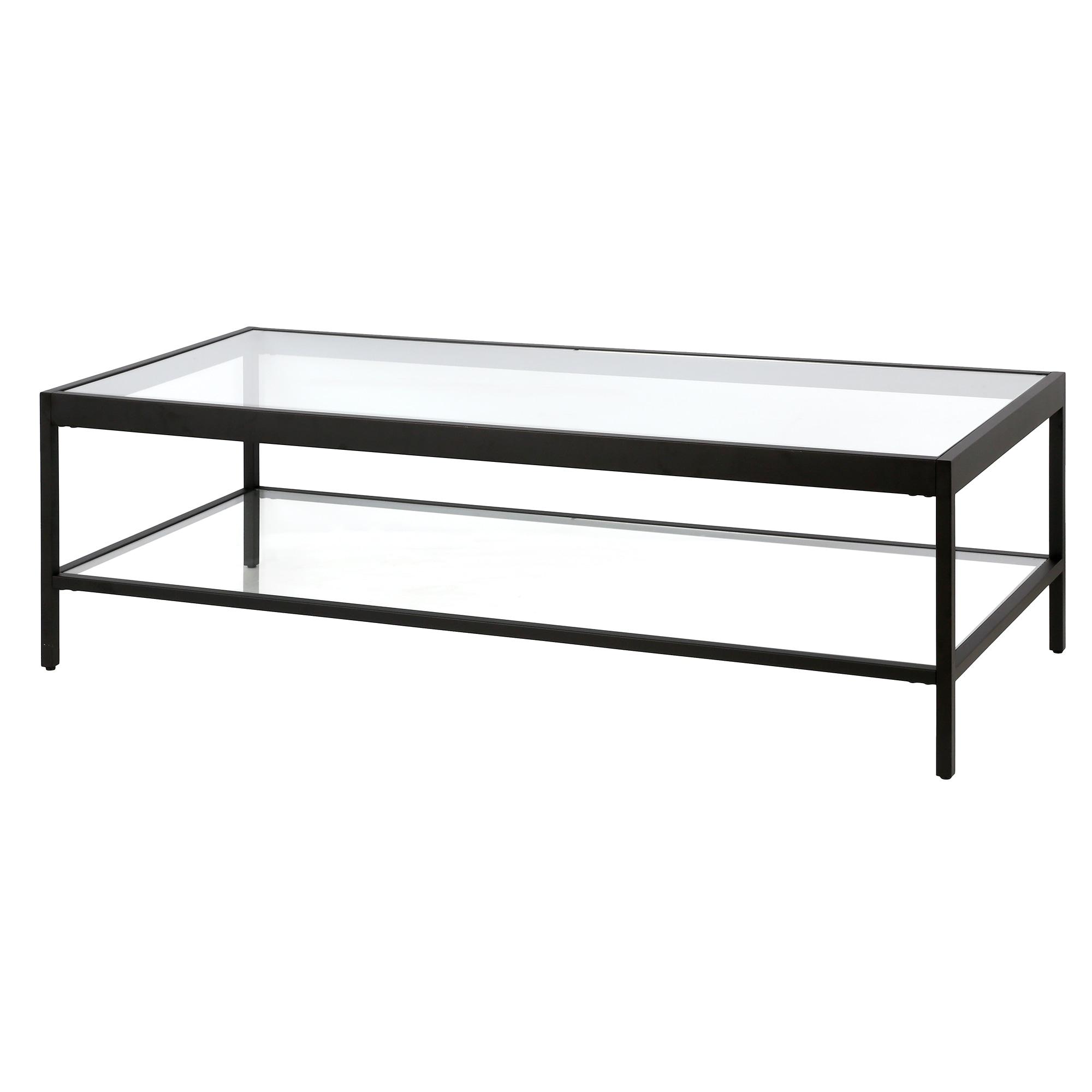 Evelyn&Zoe Alexis 54" Wide Rectangular Coffee Table, Blackened Bronze