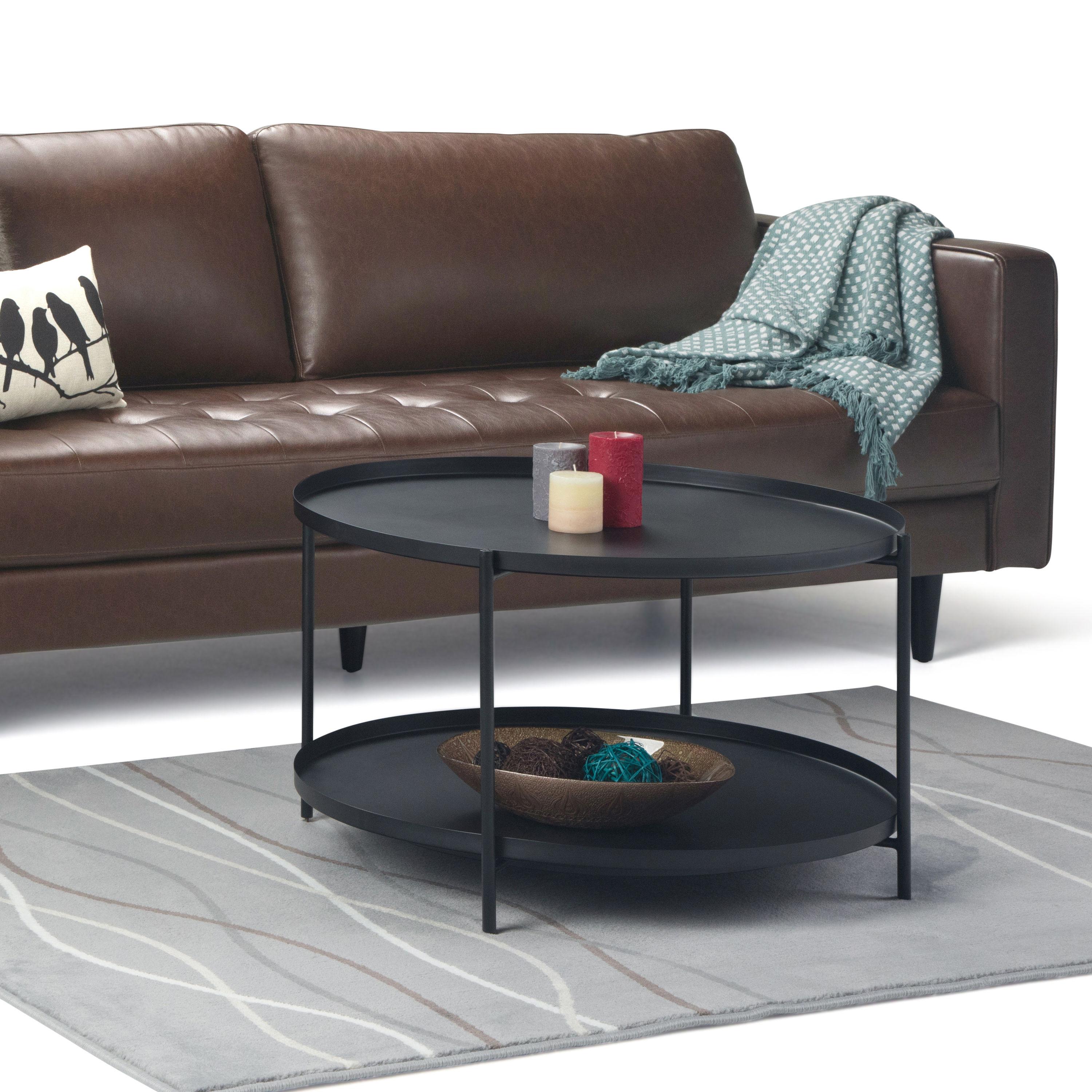 Simpli Home Monet Industrial 32 " Metal Metal Coffee Table in Black