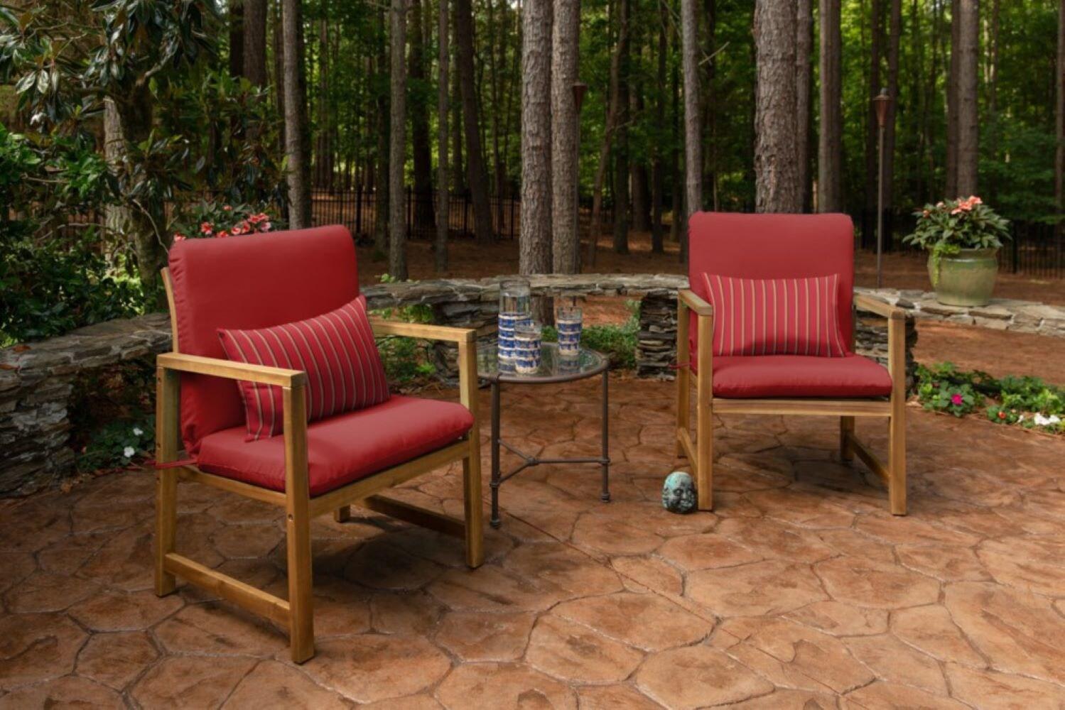 Sunbrella Solid Hinged Chair Cushion 44 x 22 in. - Canvas Jockey Red