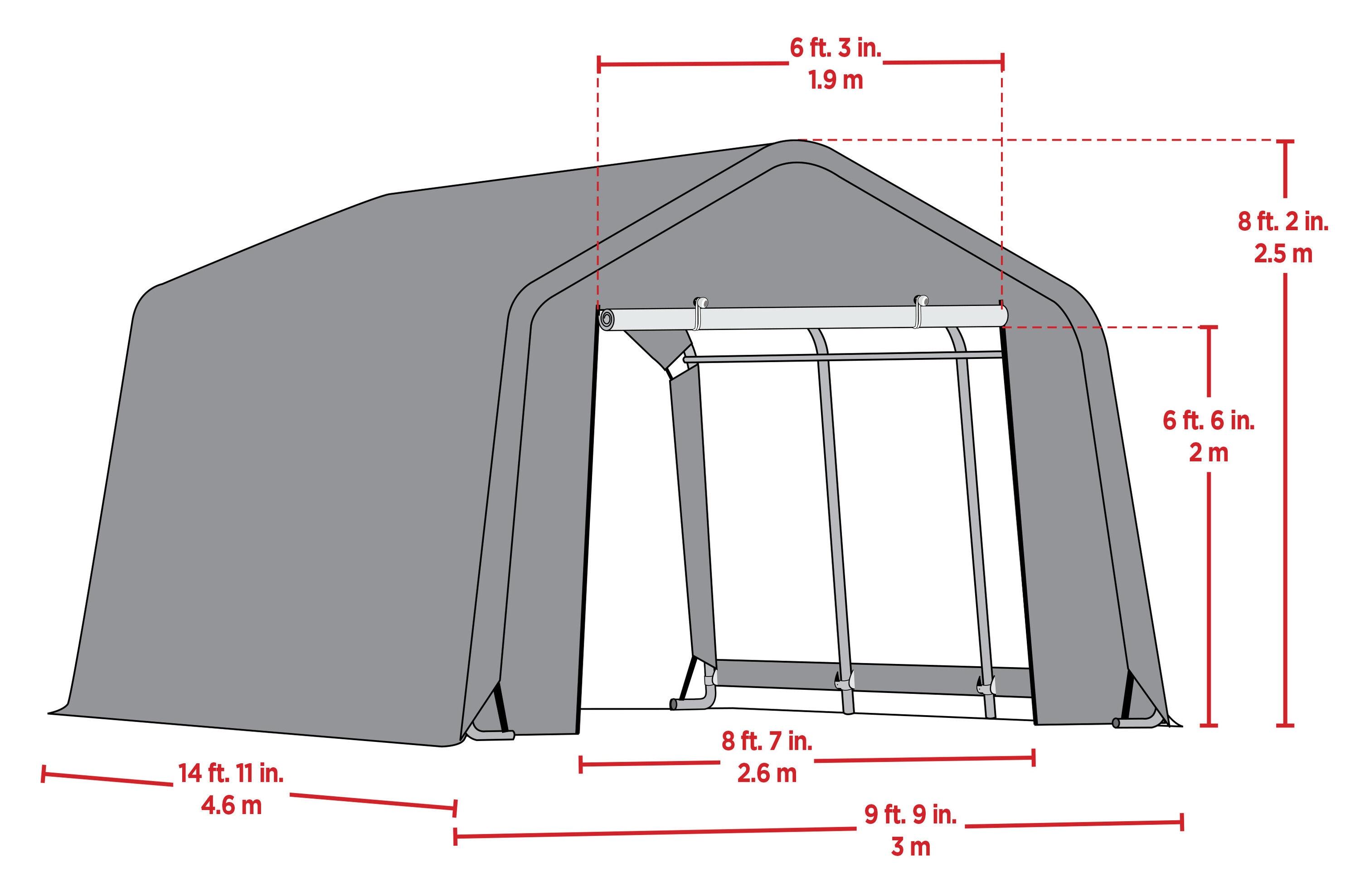 Scotts Storage Shed 10 x 15 x 8 Green Peak